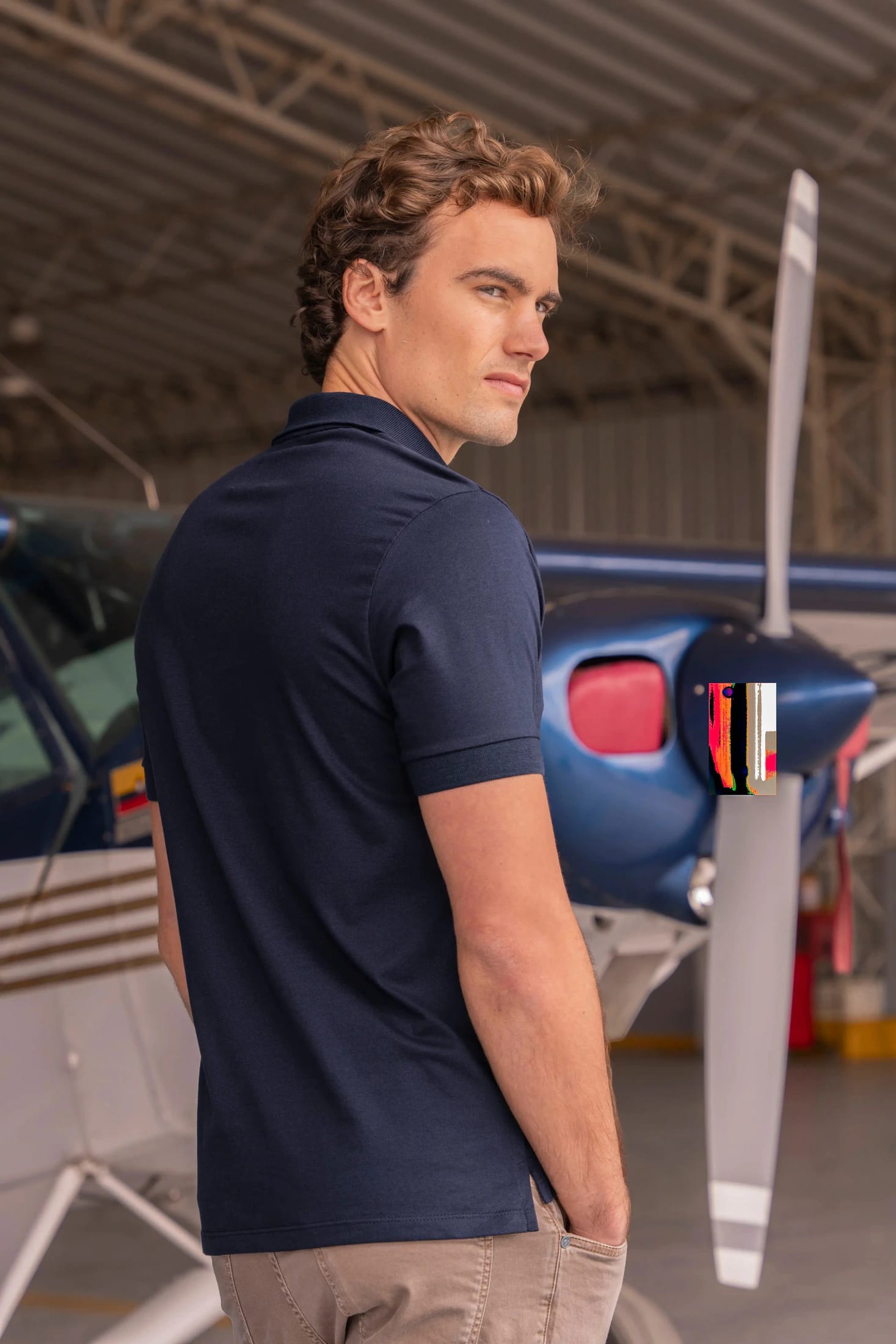 Camiseta Polo Basic Hombre Azul Oscuro - imagen 5