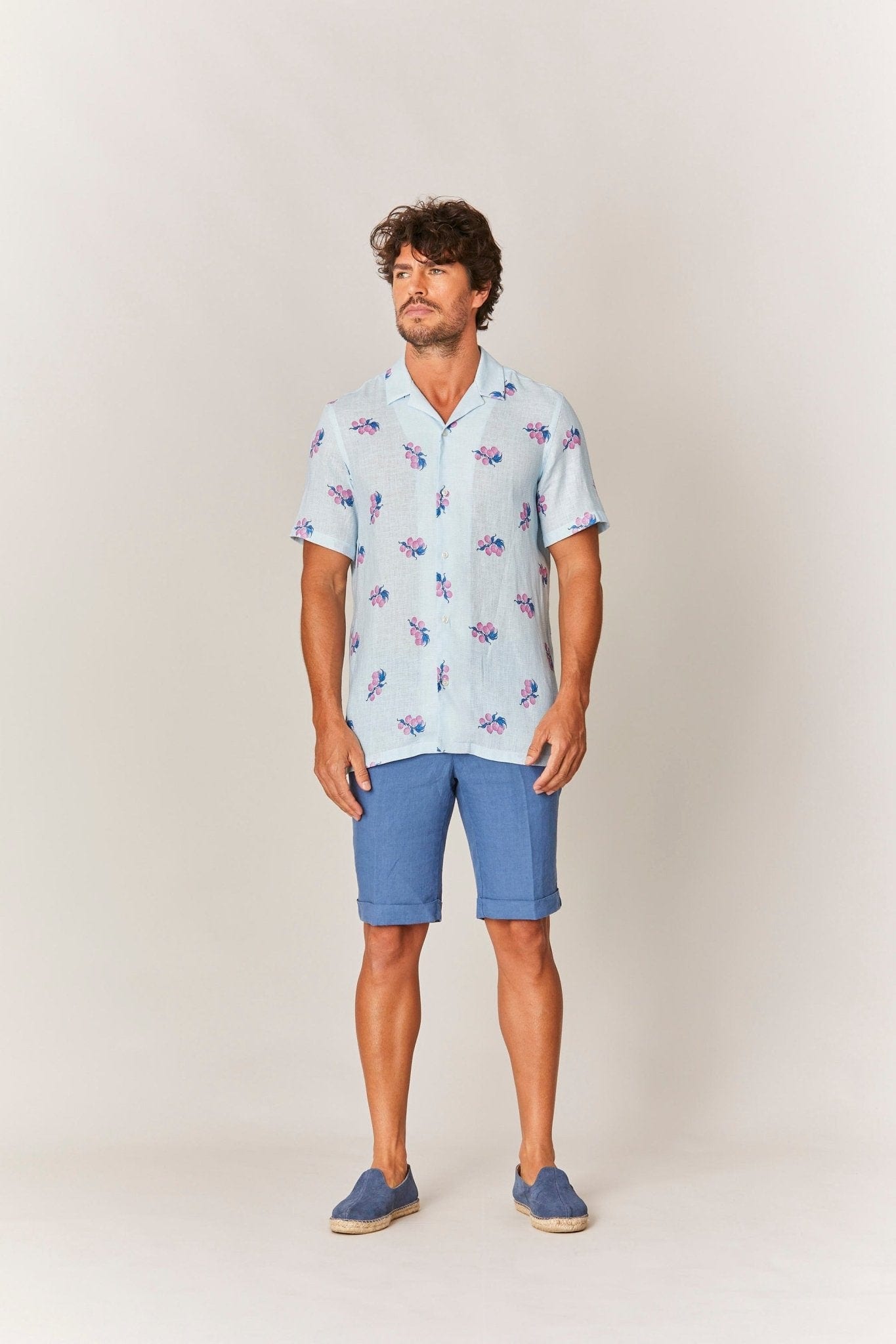 Men's linen shirt pink arezzo - imagen 3