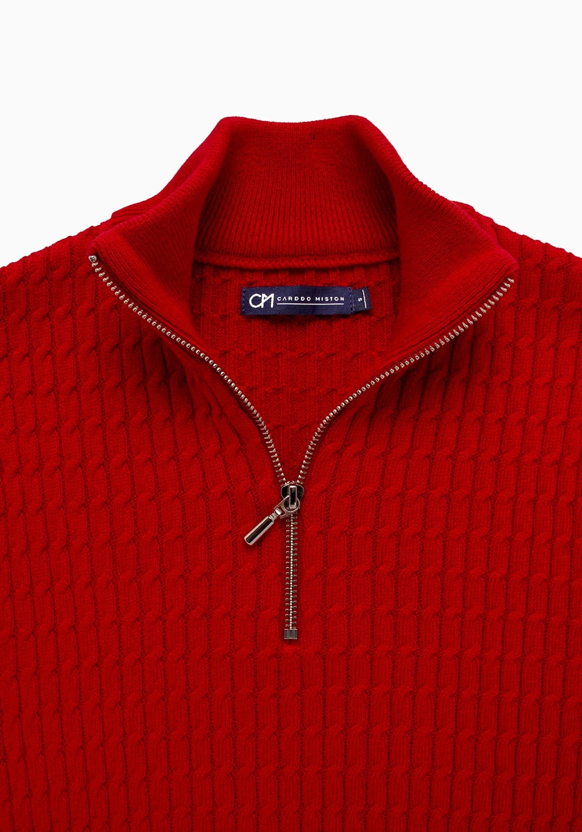 Saco Trenzado Half Zip Algodón Vino - imagen 2