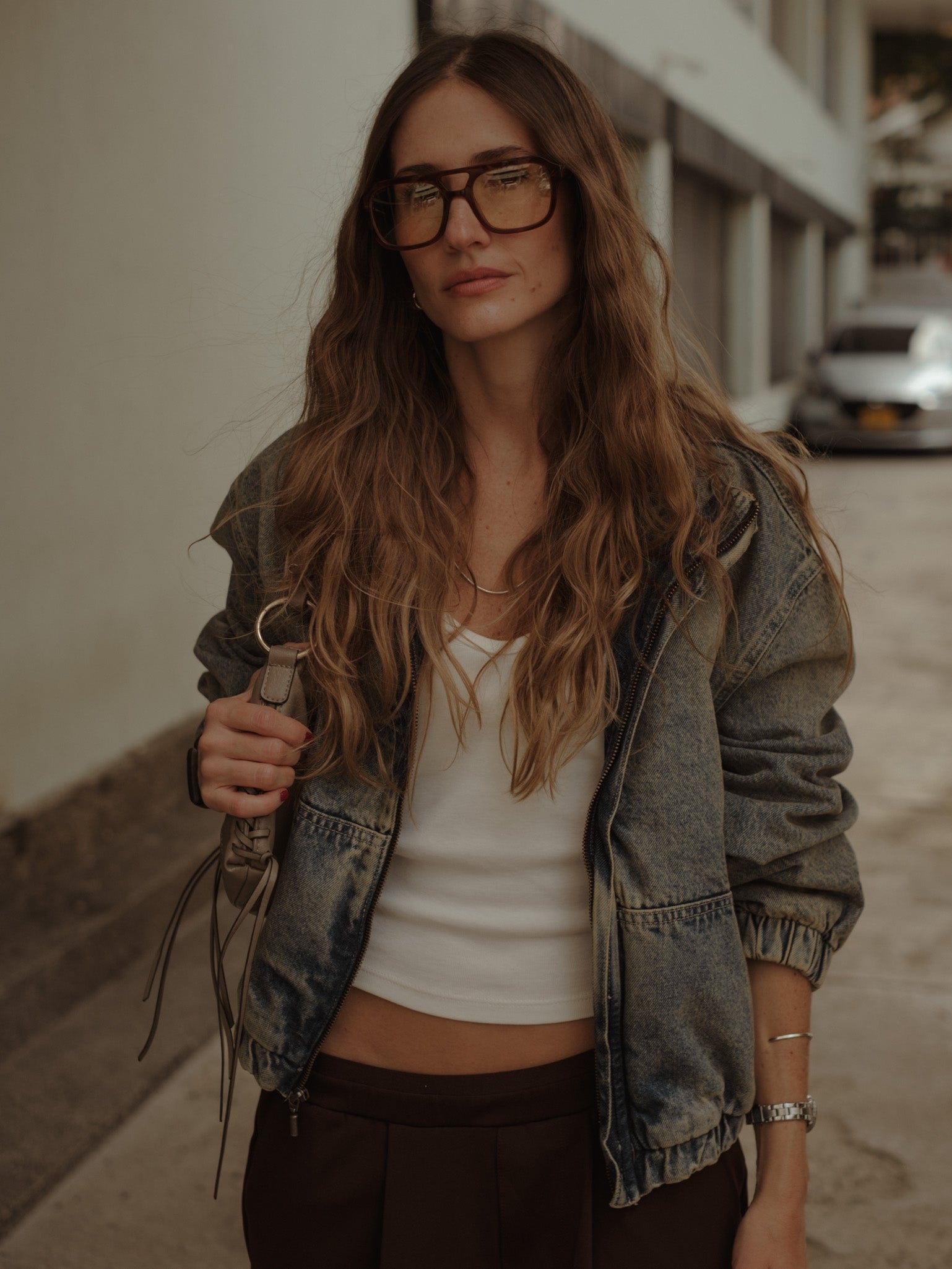 DENIM BOMBER JACKET - SUNBLEACHED - imagen 4