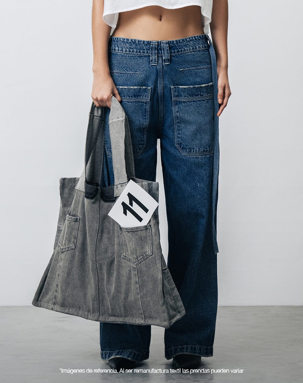 Tote bag denim maxi remanufacturado Gef x Alejandro Crocker mujer - imagen 7