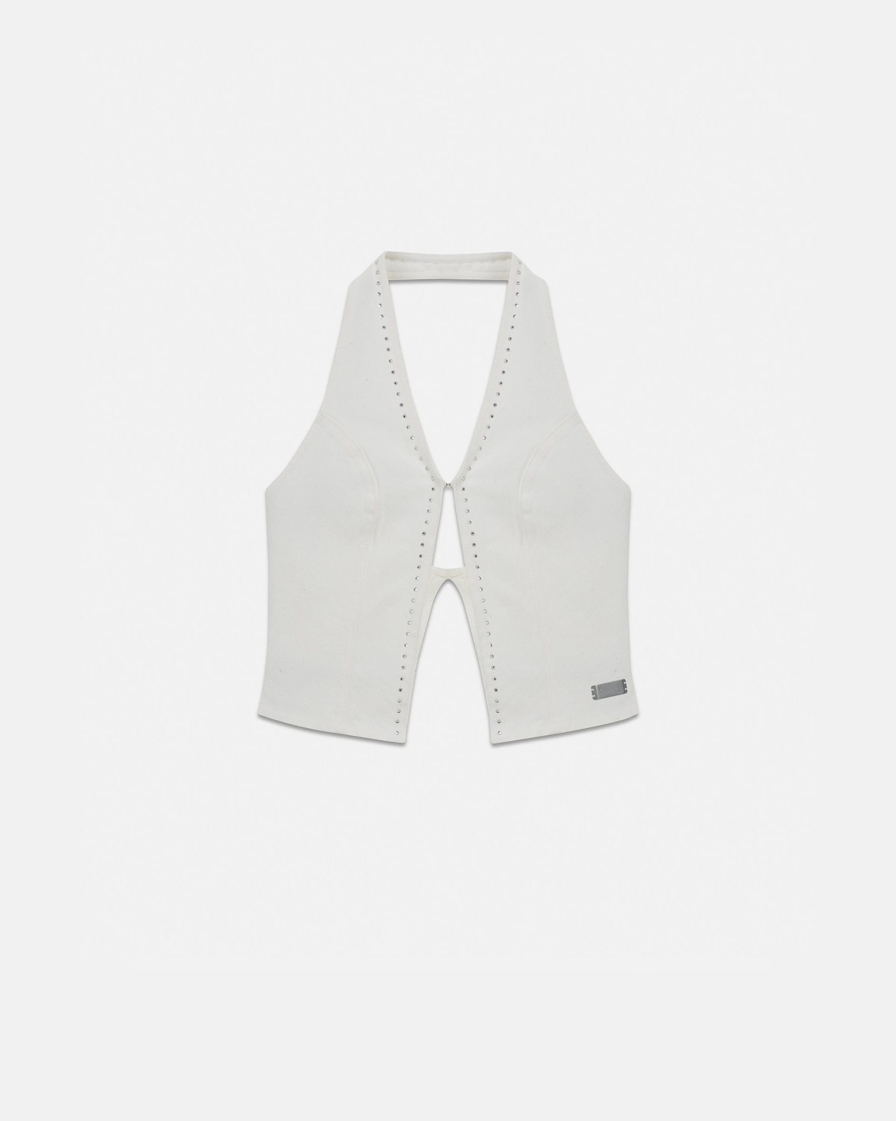 W Basics Rhinestone Top Vest White - imagen 1