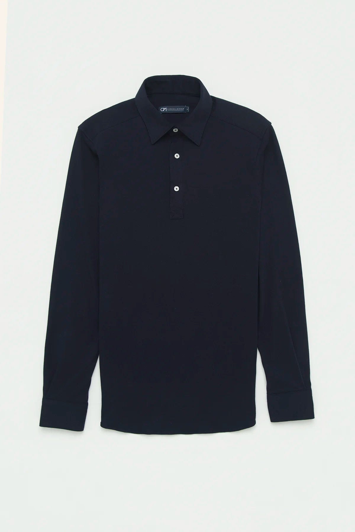 Camisa Piqué Polera Algodón Azul Oscuro - imagen 1