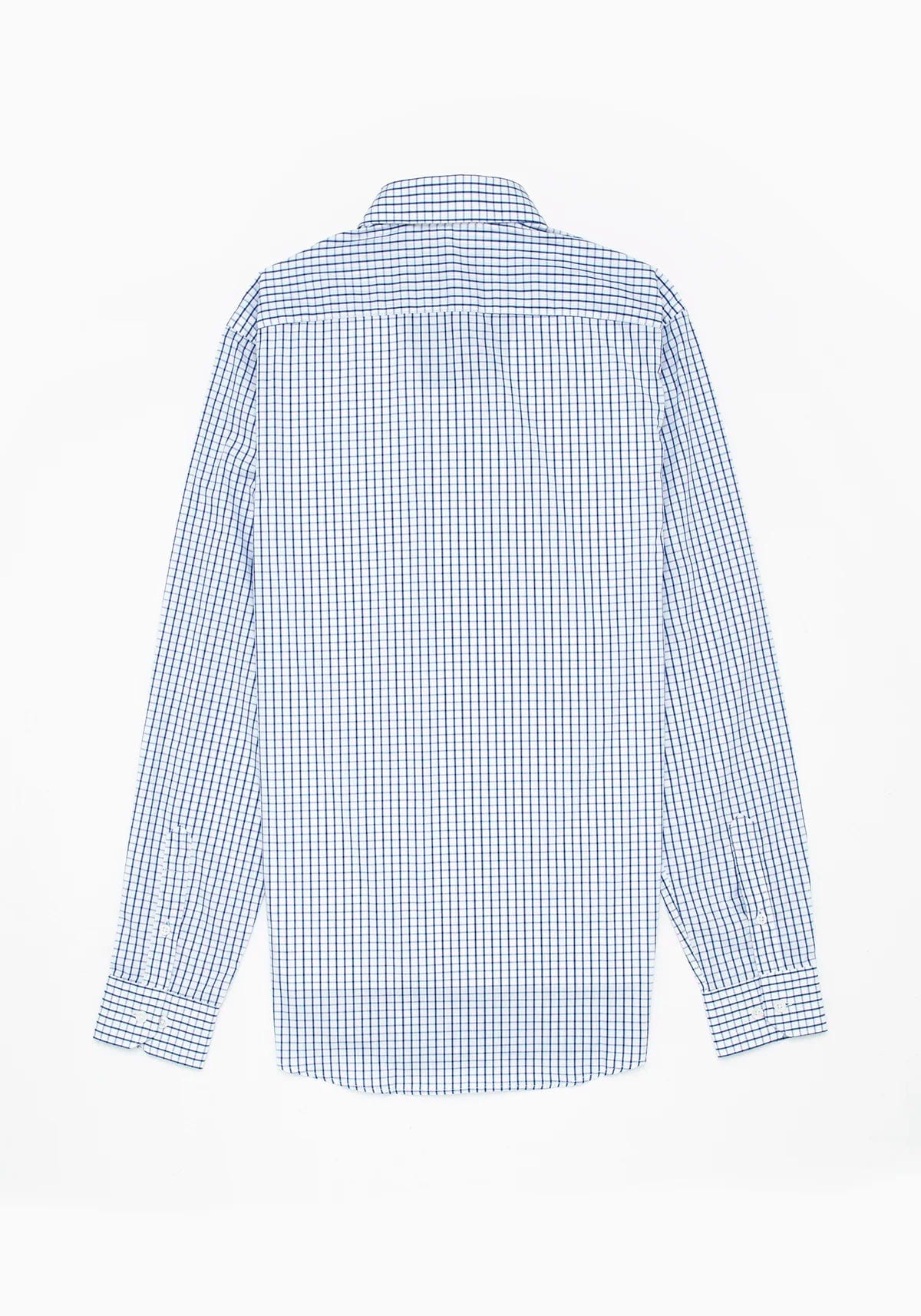 Camisa Popelín Cuadro Ventana Algodón Azul Tinta - imagen 4