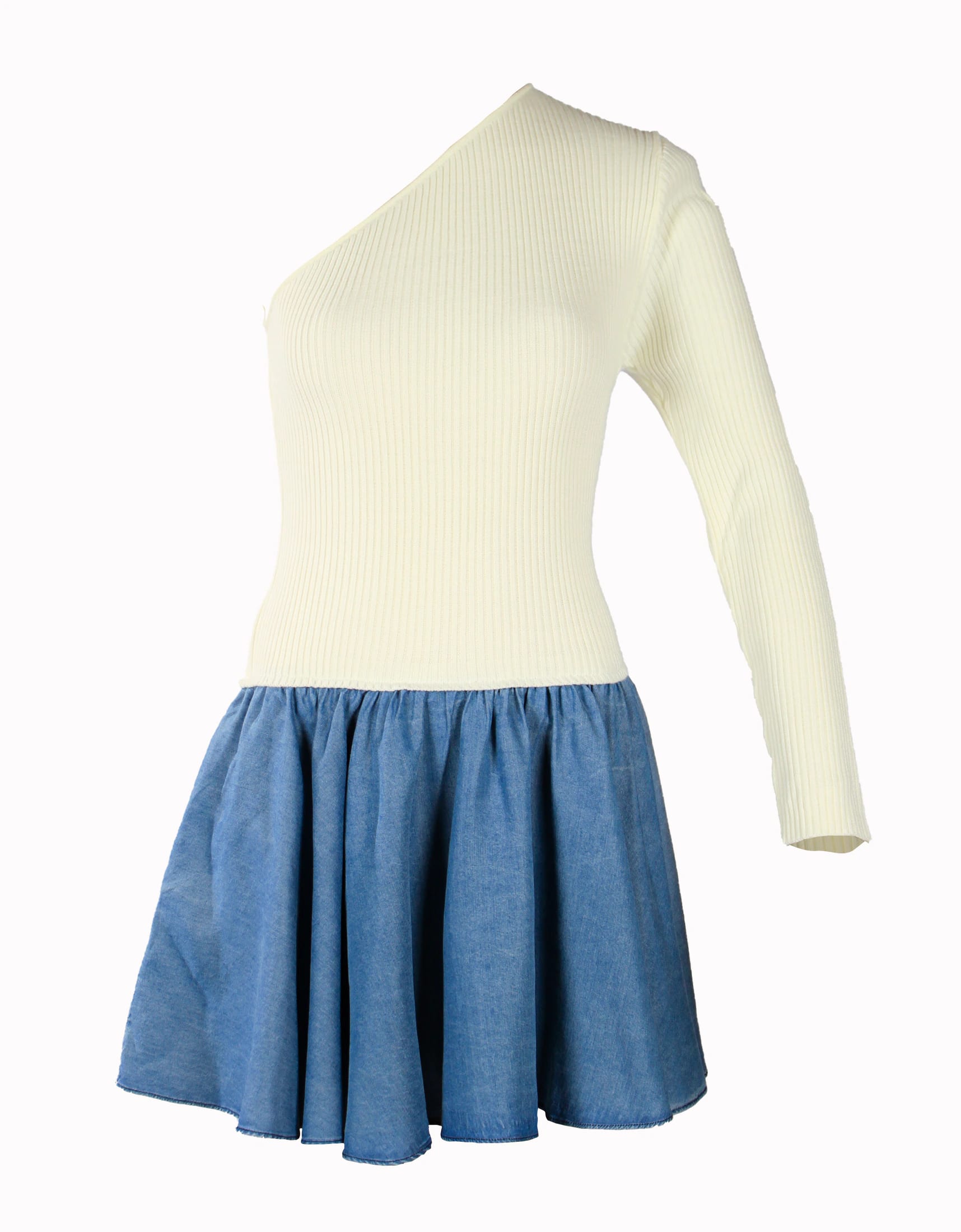 MOLTO CARINA KNIT MINI DENIM DRESS - imagen 1