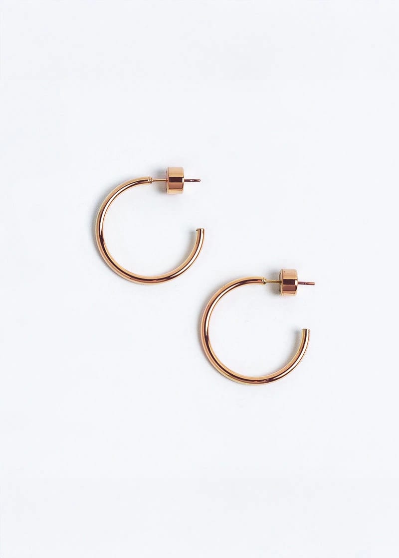 Small Thin Hoops Rosado - imagen 2