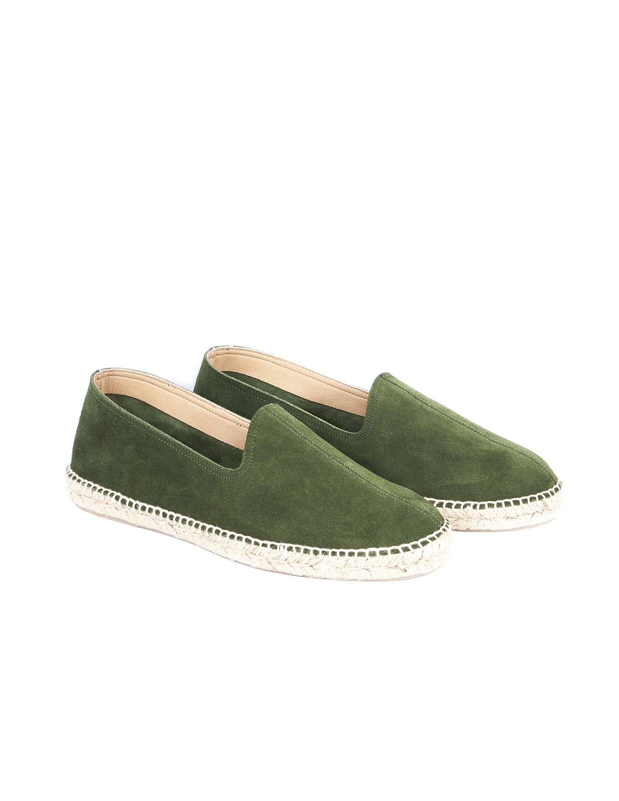 Men's leather espadrille dark green - imagen 1