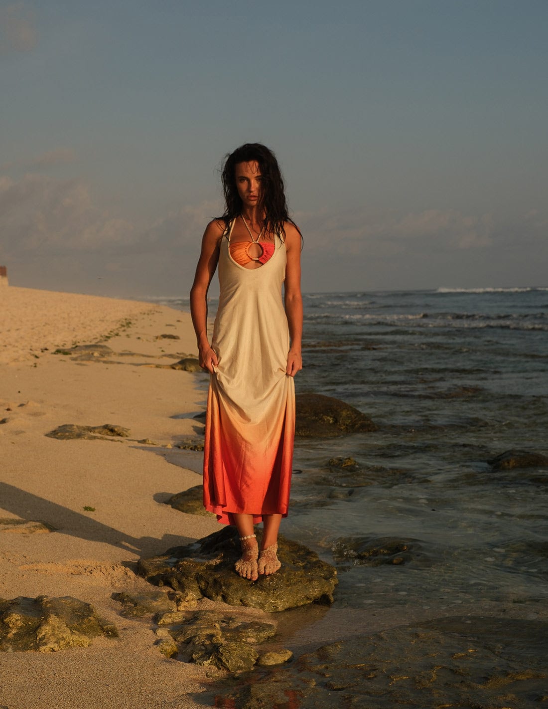 Vestido Satori Sand + Orange + Red - imagen 6