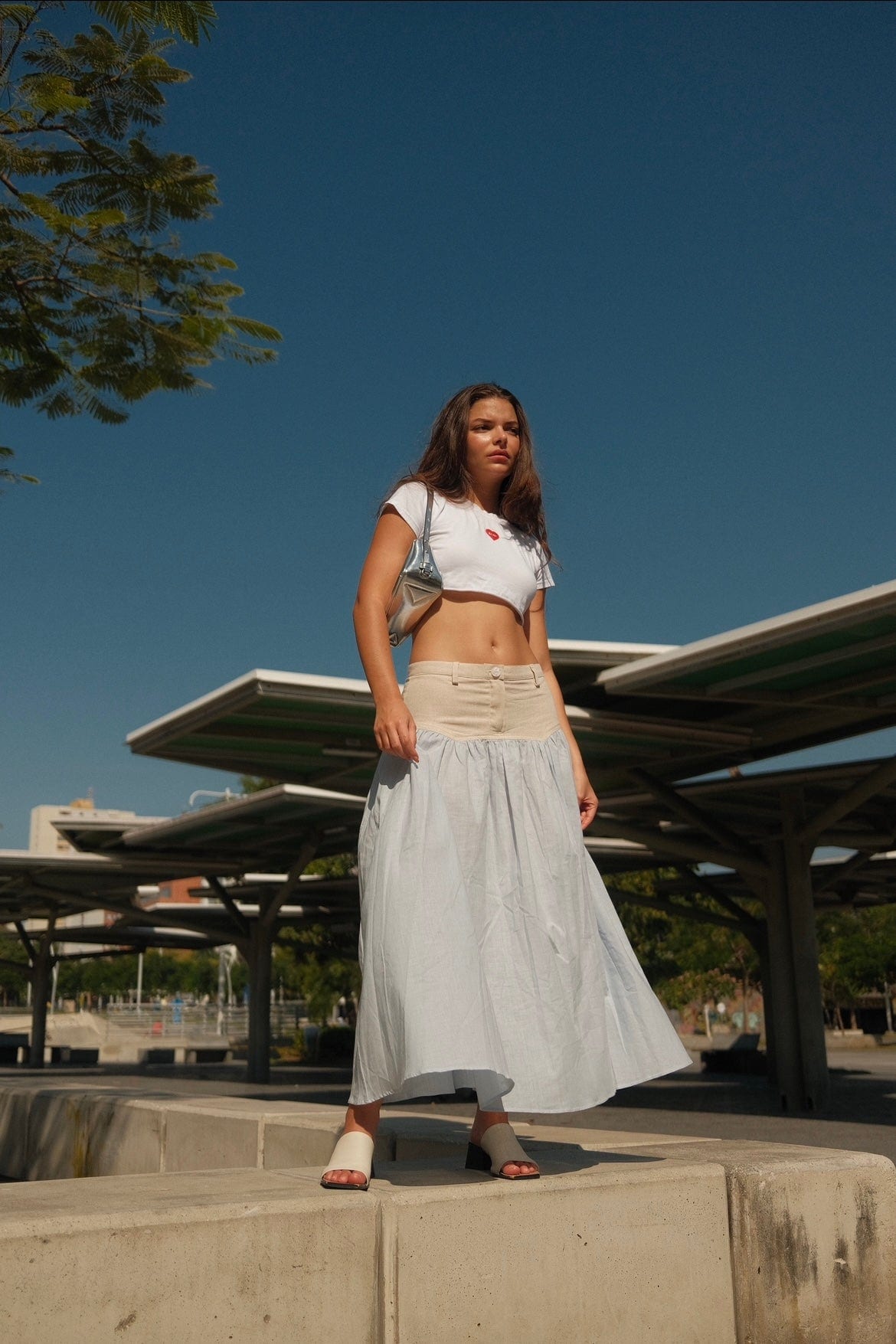 SAND STRIPE SKIRT (SKY) - imagen 3