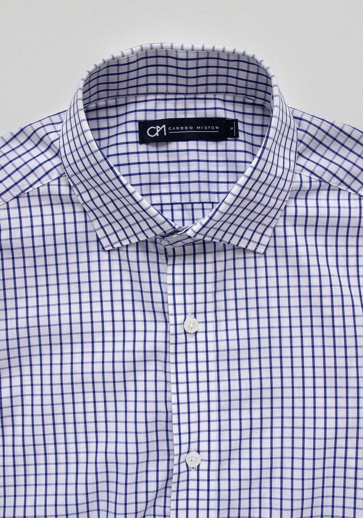 Camisa Popelín Cuadro Ventana Algodón Azul Tinta - imagen 2