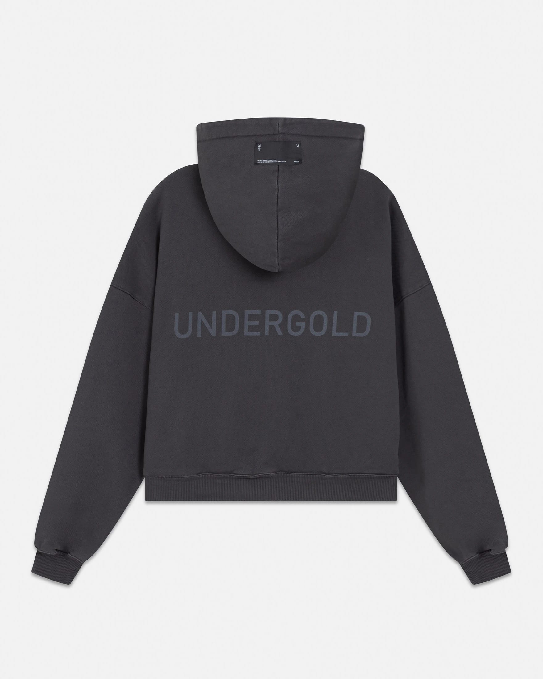Line Basic Boxy Fit Zip Up Hoodie Dark Gray - imagen 3
