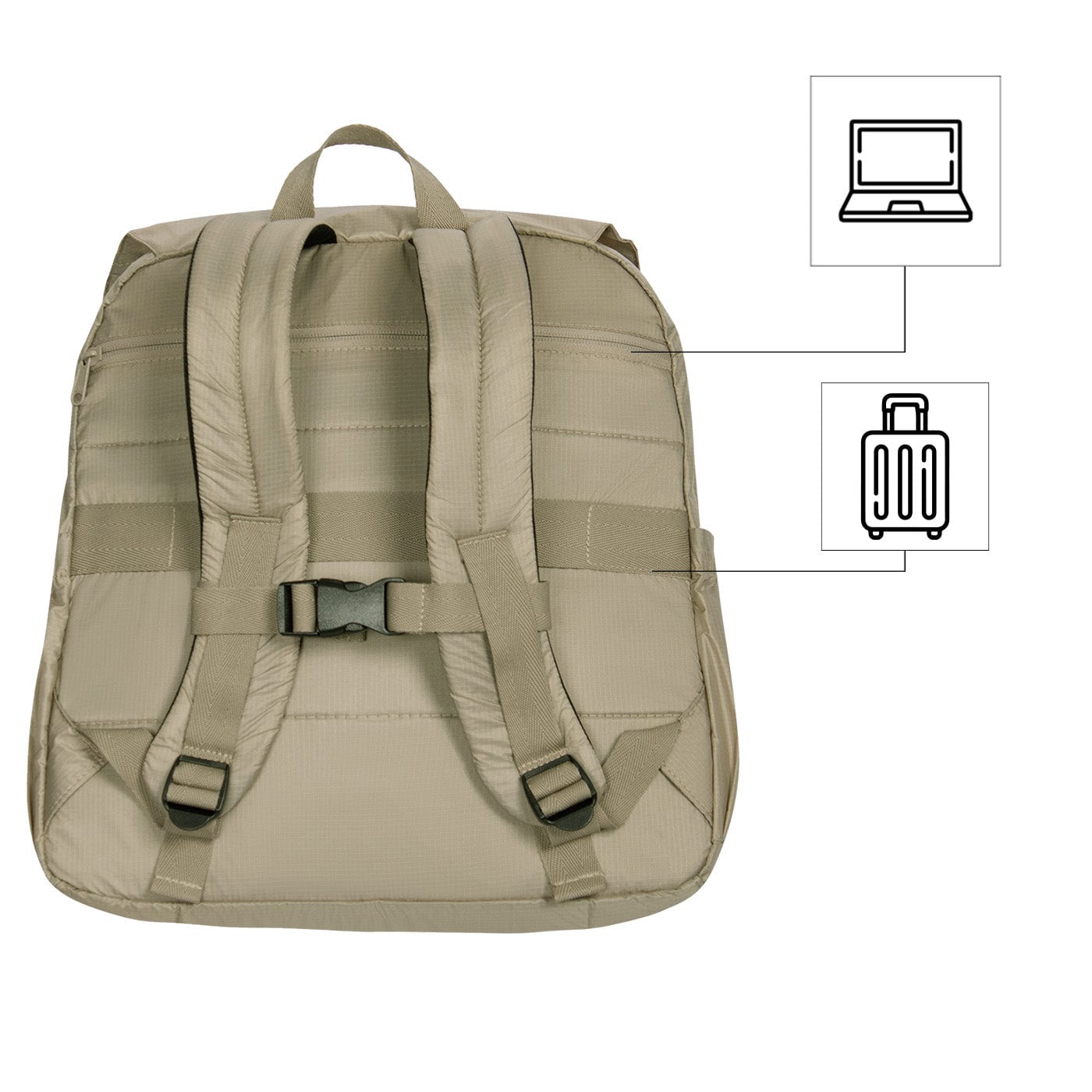 Morral Cabina Tapa Citybags Beige - imagen 4