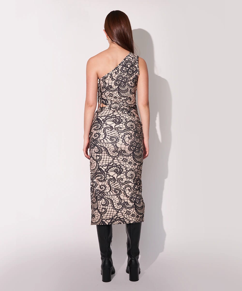 Drawstring Skirt in Faux Lace - imagen 2