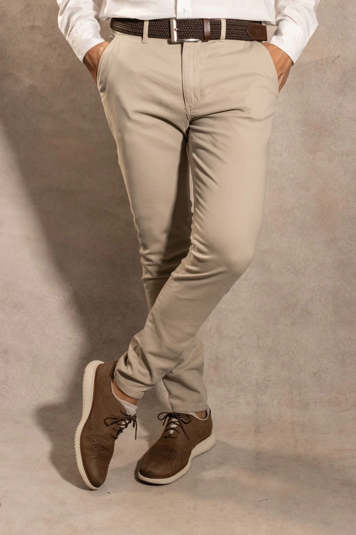 Pantalon Elastico Taupe - Talla Regular - imagen 1