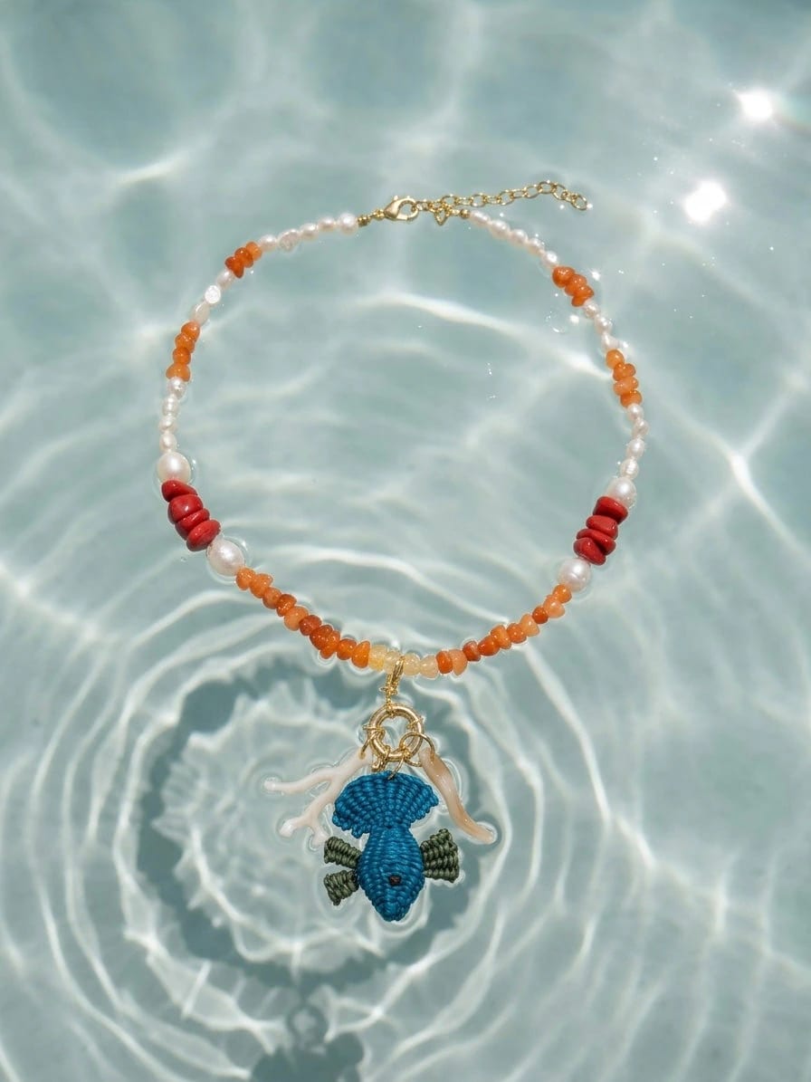Pearl Spark Necklace + 3 Removable Charms - imagen 3