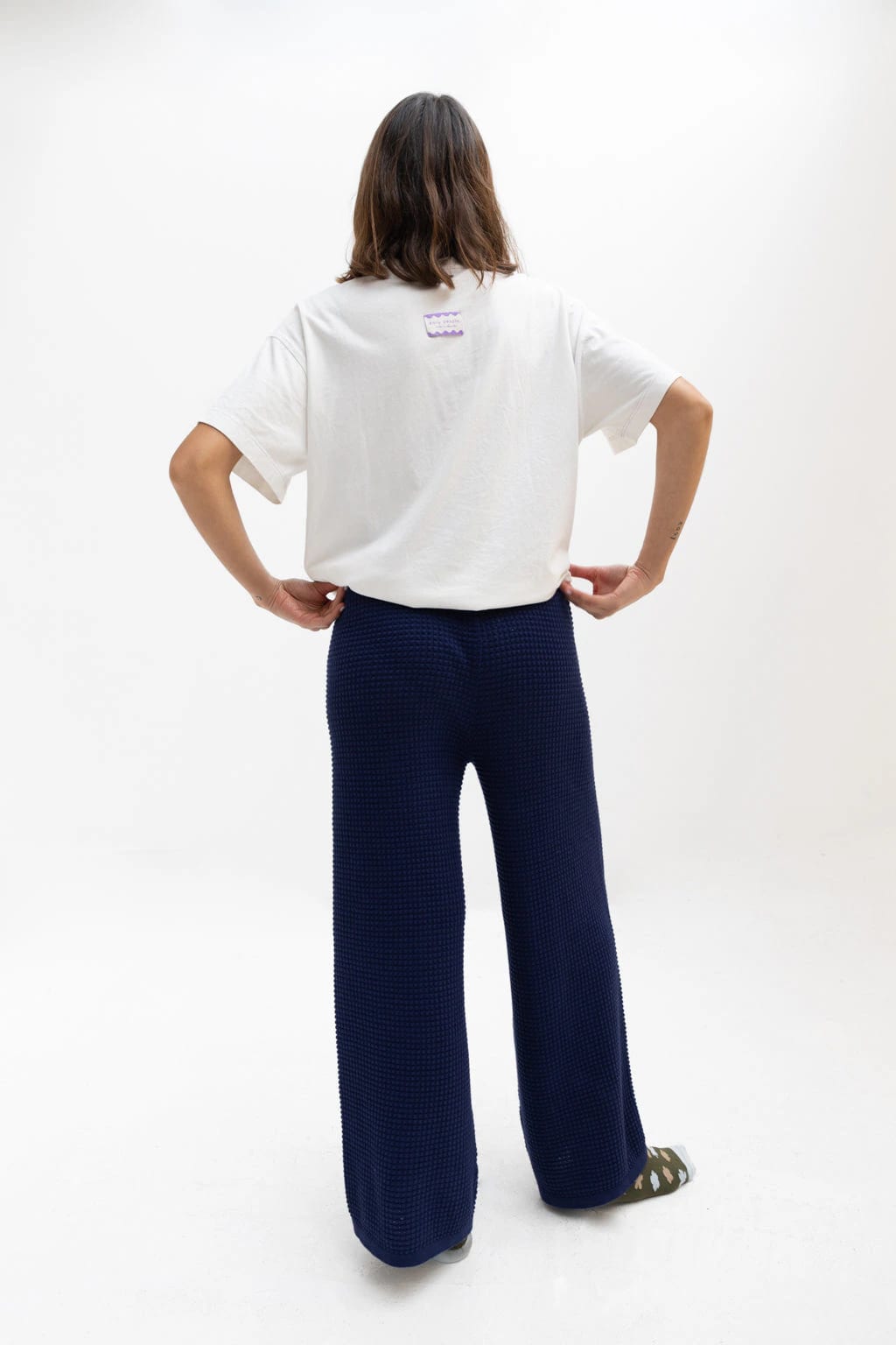 Pantalón Tejido Waffle Azul - imagen 4