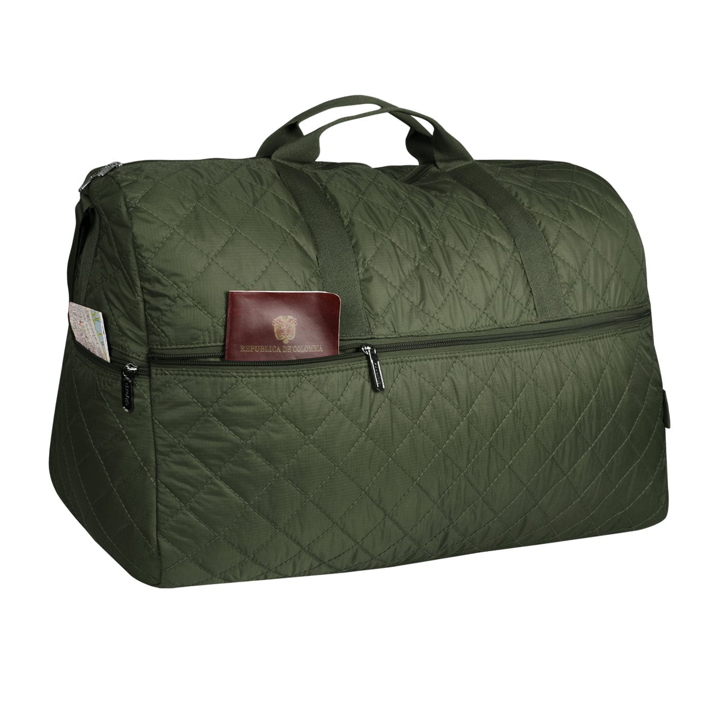 Maleta XL Plegable Puffer Verde Militar - imagen 4