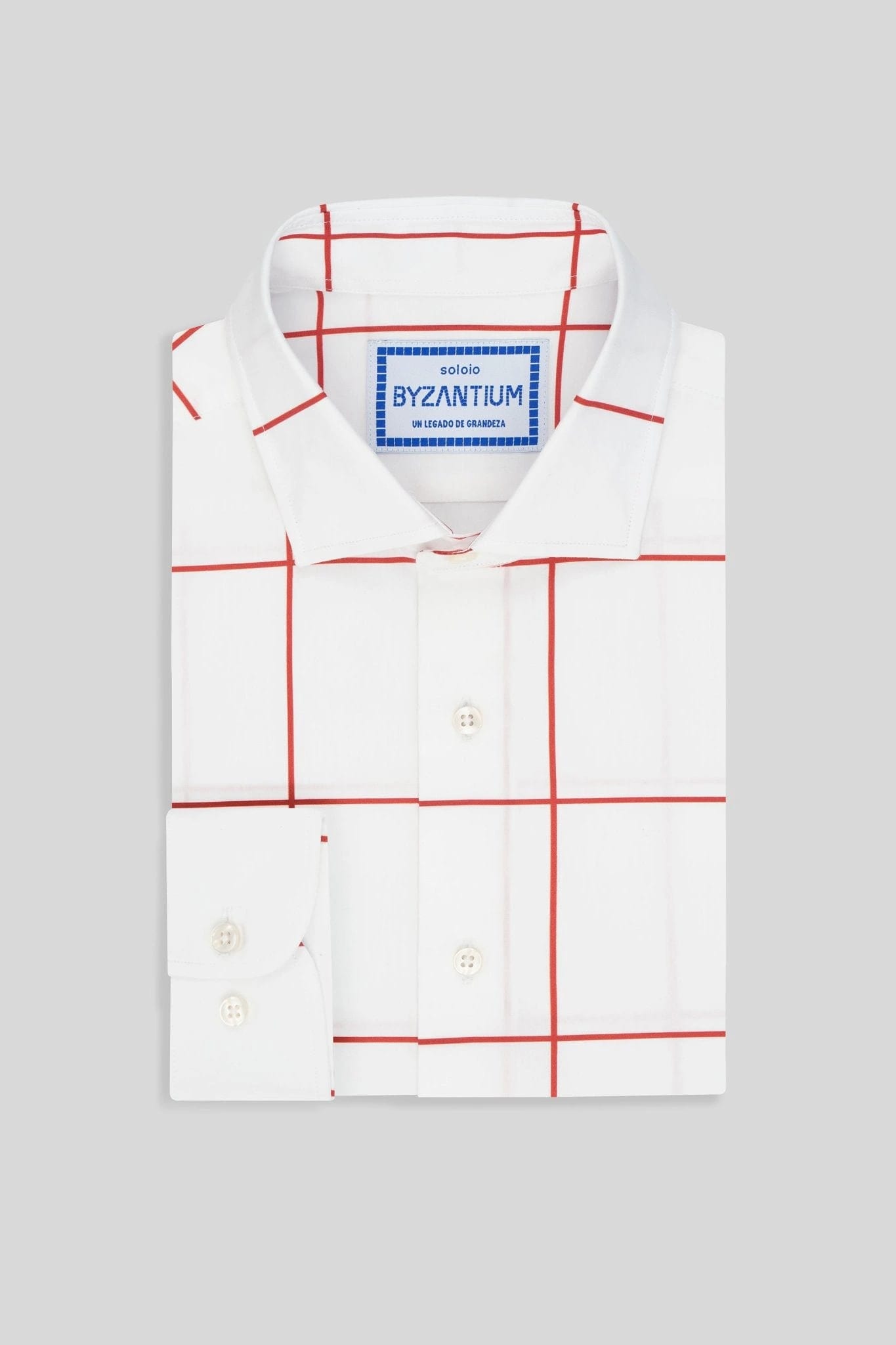 Men's cotton shirt red teselas - imagen 3
