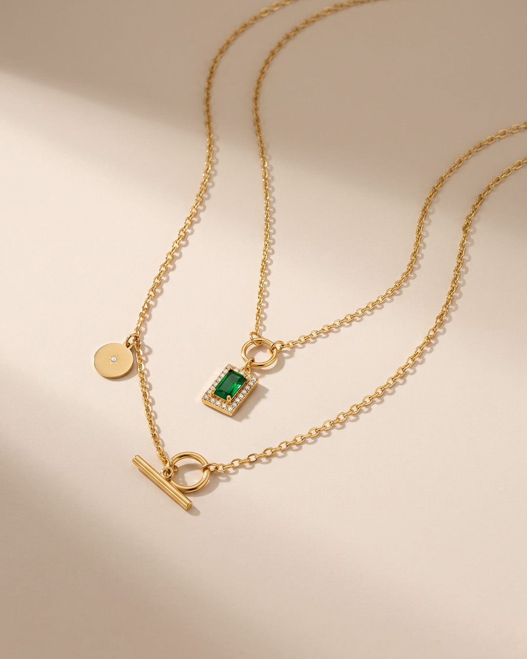 Collar Doble Estrella y Cristales - imagen 1