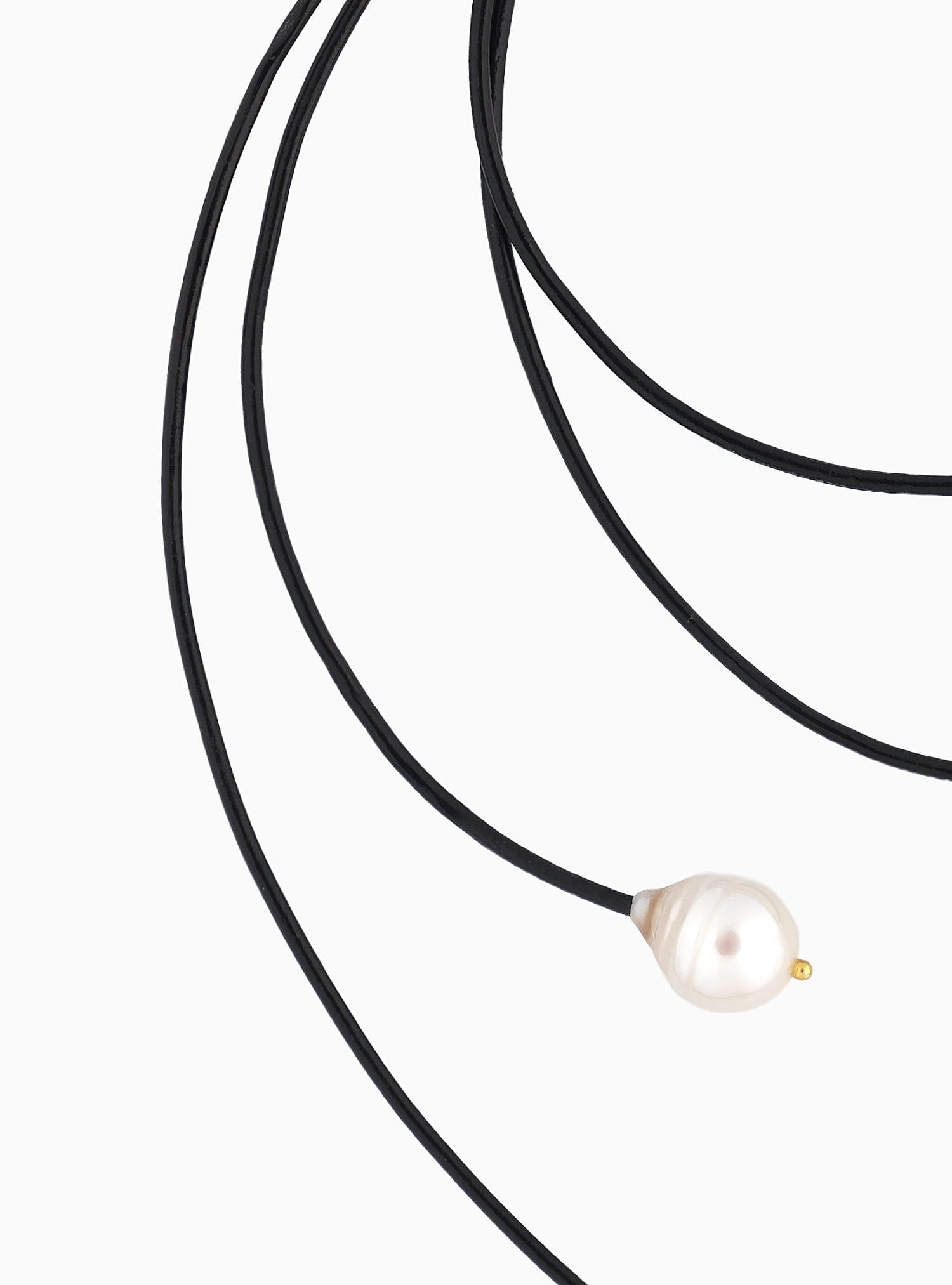 Midnight Emerald Pearl Long Necklace - imagen 8