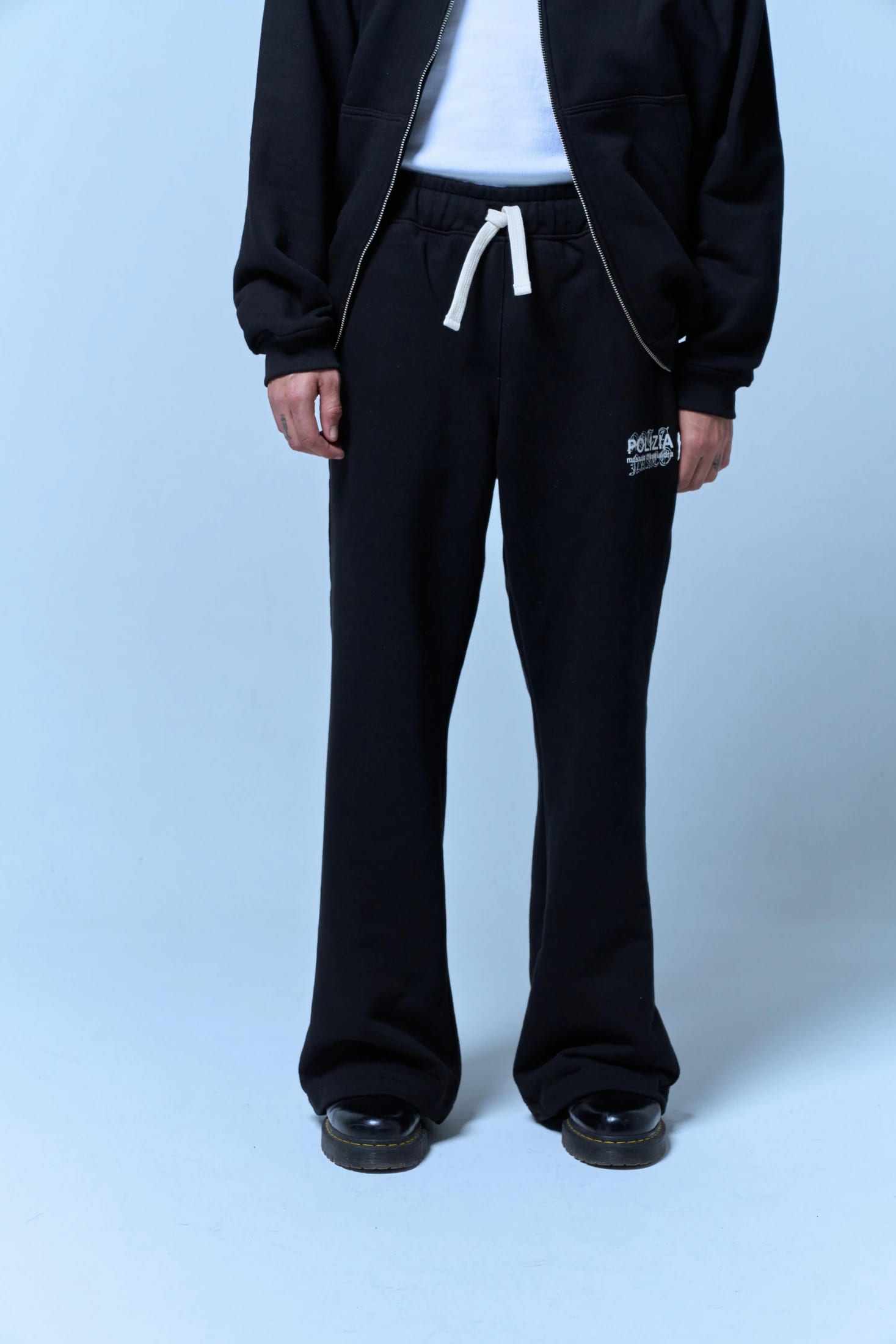 POLIZIA BLACK FLARED SWEATPANTS - imagen 4