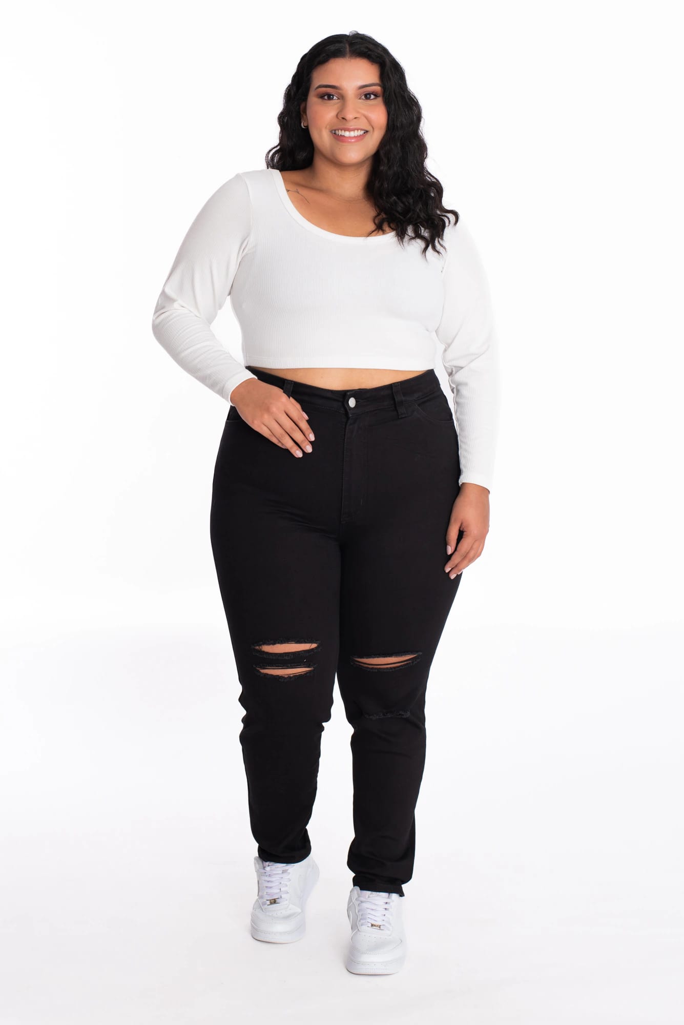 Jean Skinny Negro Rotos 409 - imagen 1