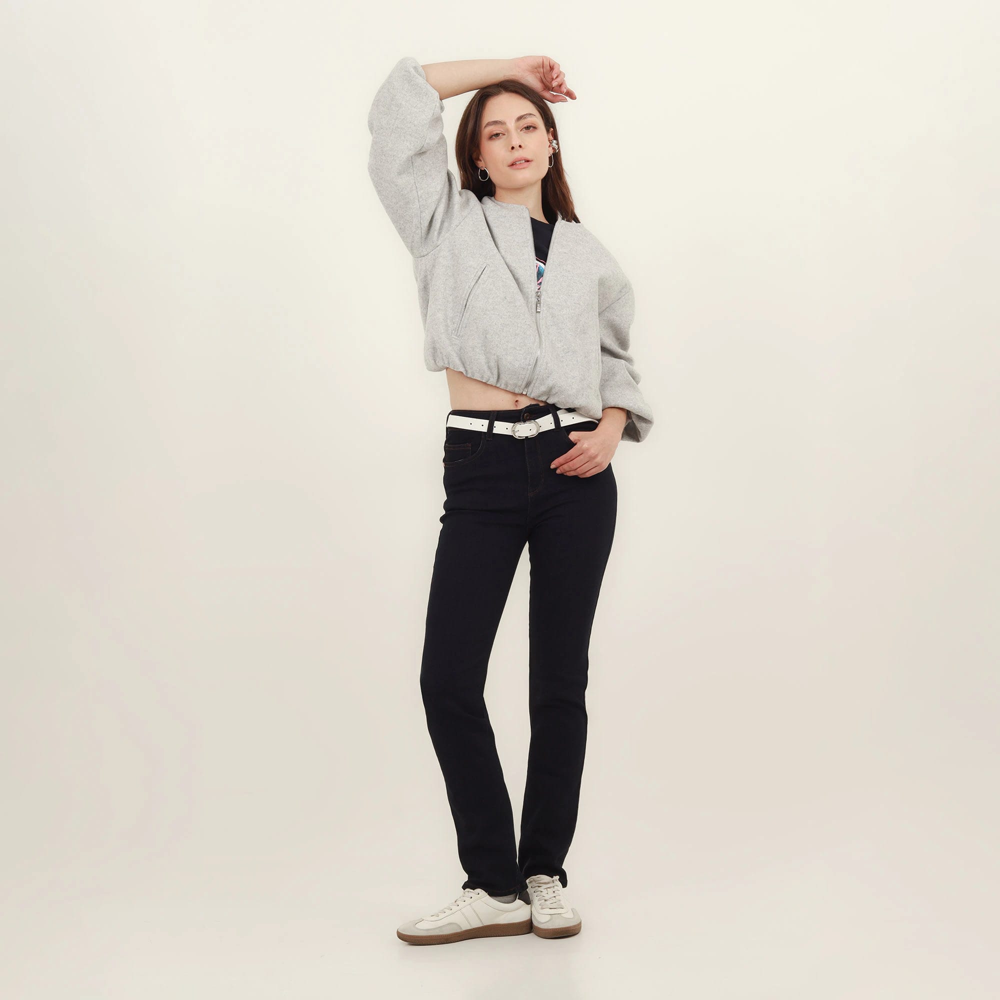 Chaqueta bomber cuello redondo - imagen 4
