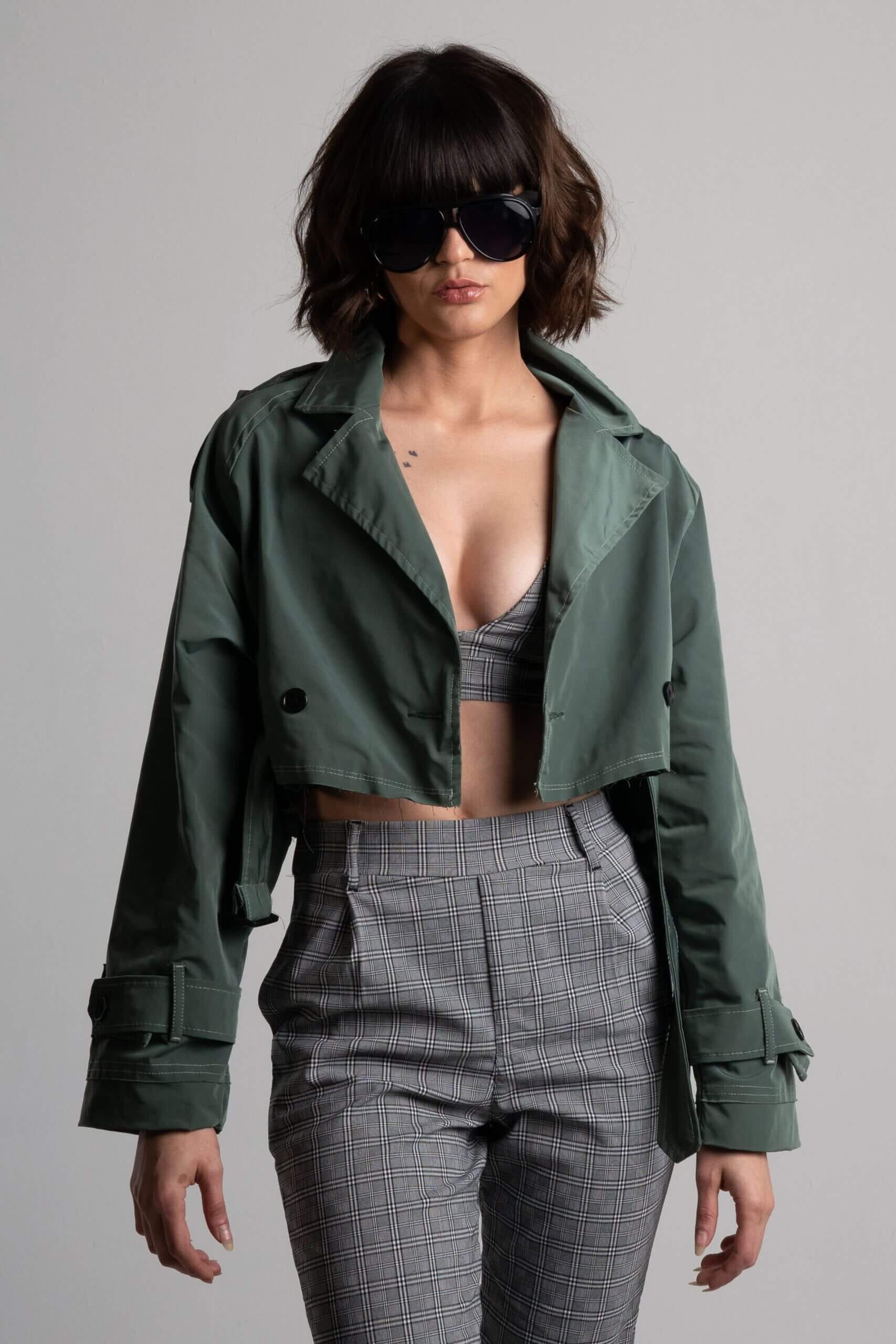 Gabardina Corta Verde - imagen 3
