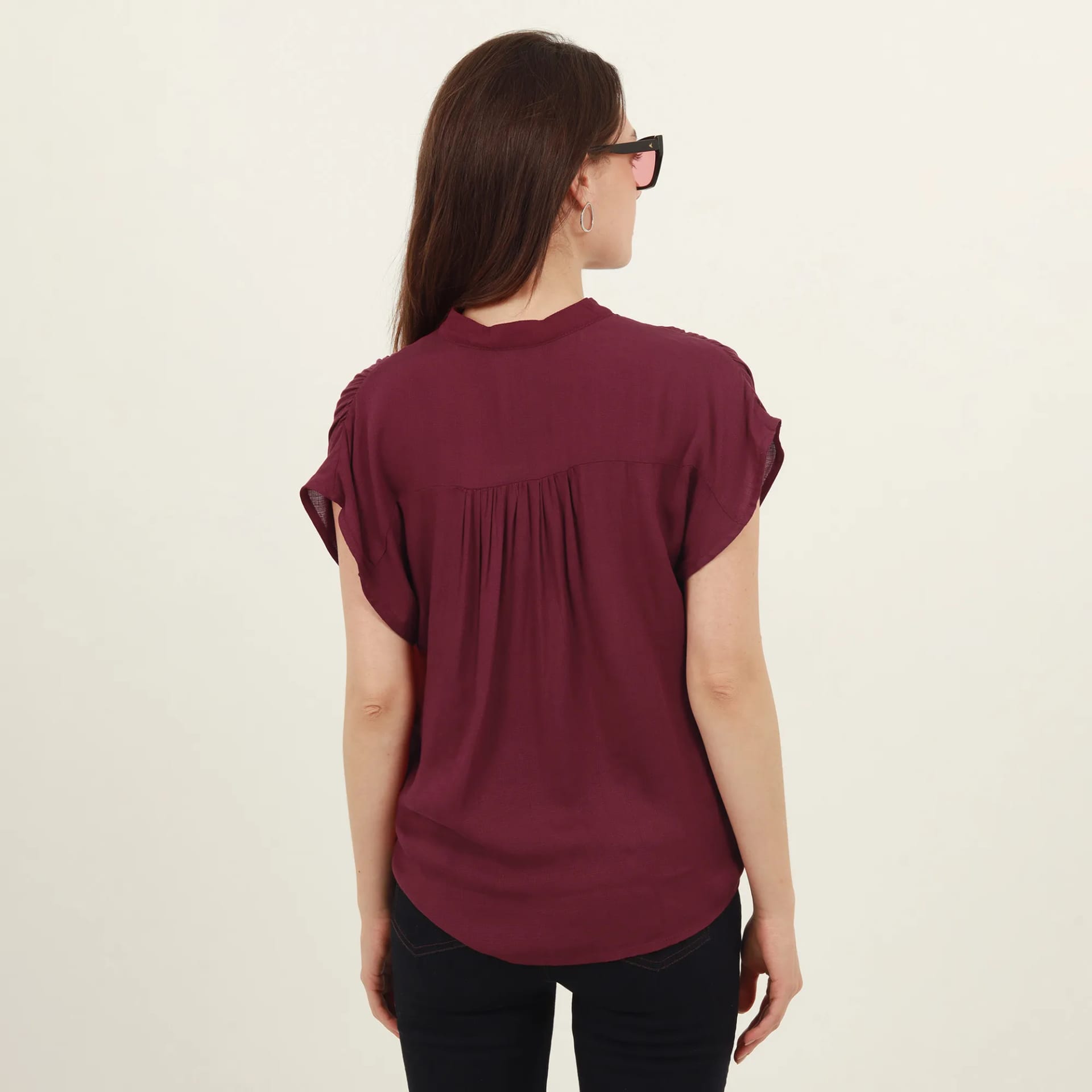Blusa abierta cuello nerú manga sisa rodada - imagen 6