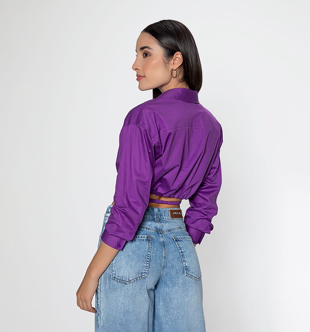 Blusa  crop manga larga - imagen 4
