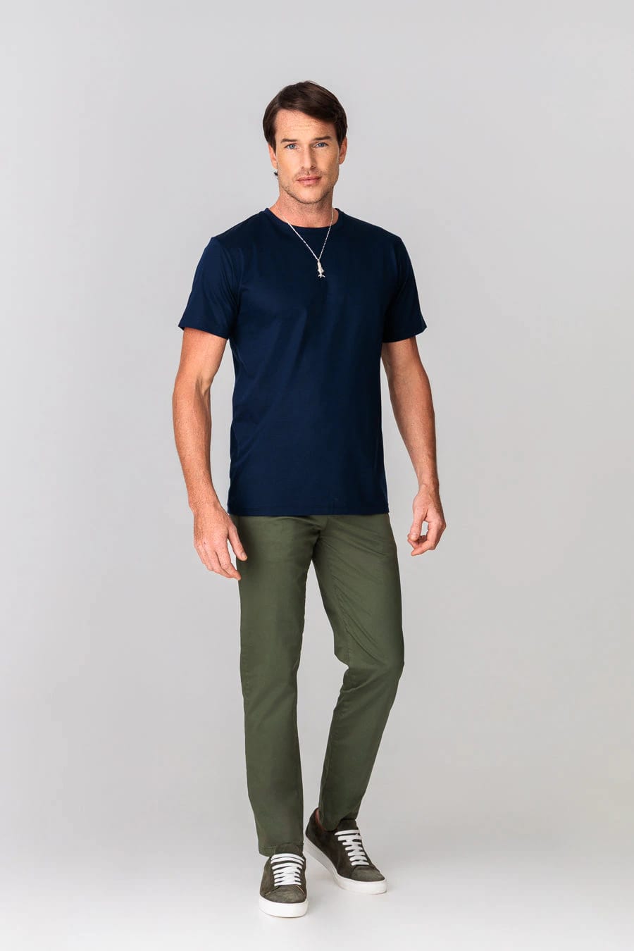 Men's cotton basic t-shirt navy - imagen 1
