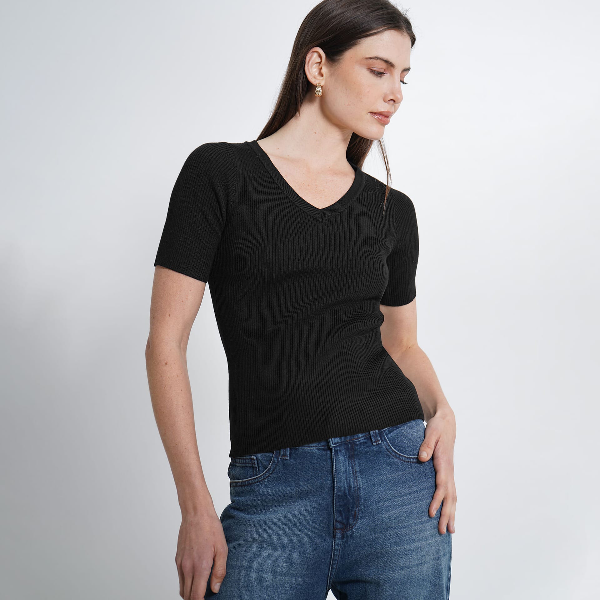 Sweater canale cuello alto manga corta - imagen 17