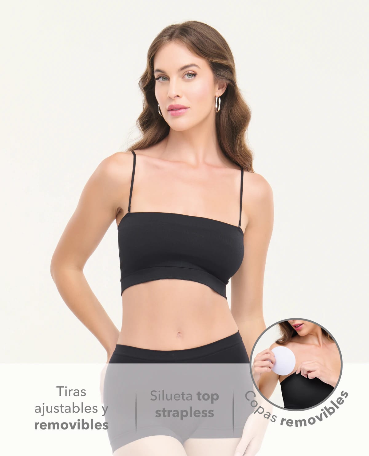 Top Seamless | 2 en 1 | Copas Removibles | Tiras Ajustables y Removibles - imagen 2