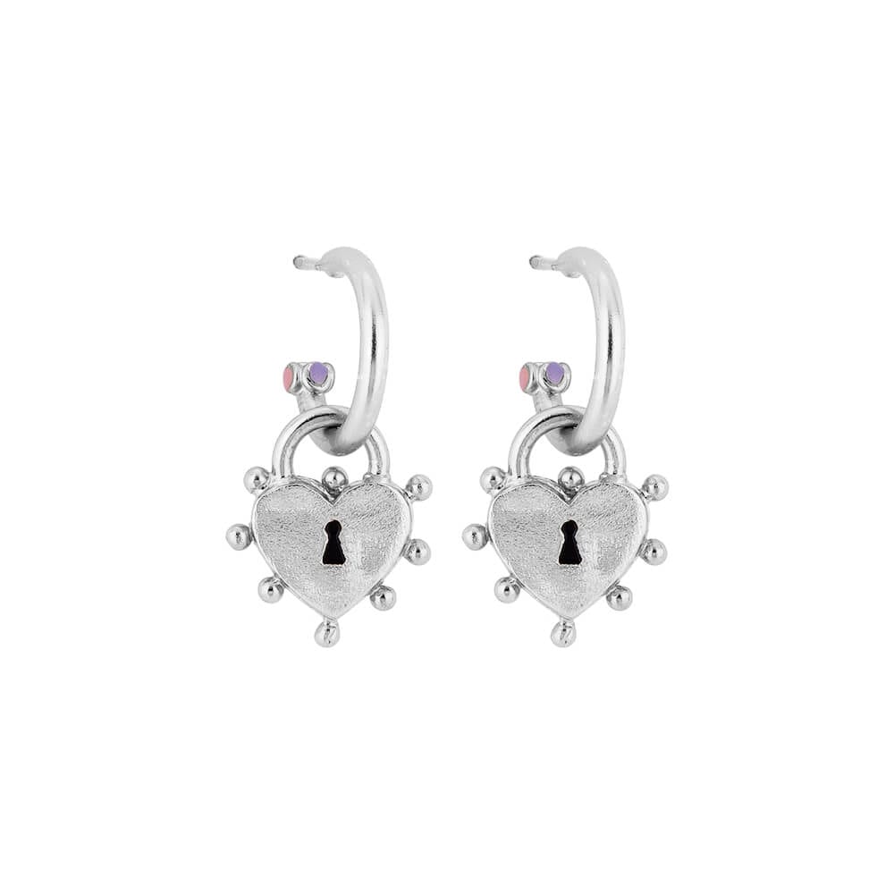 Candongas I Lock You So Much Mini Plata - imagen 1
