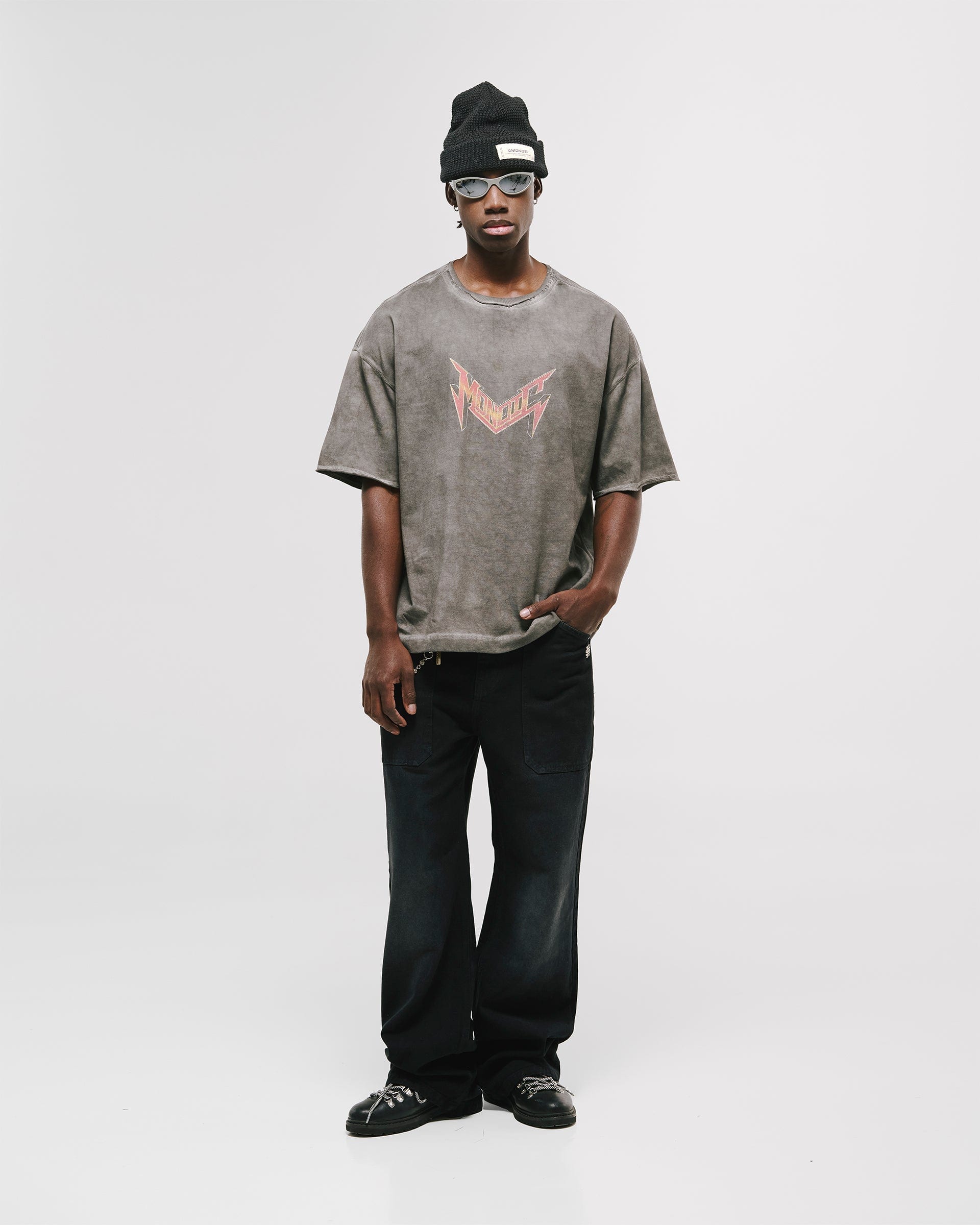 Camiseta Boxy Fit World Tour - Gris Desgastado (Exclusiva) - imagen 4