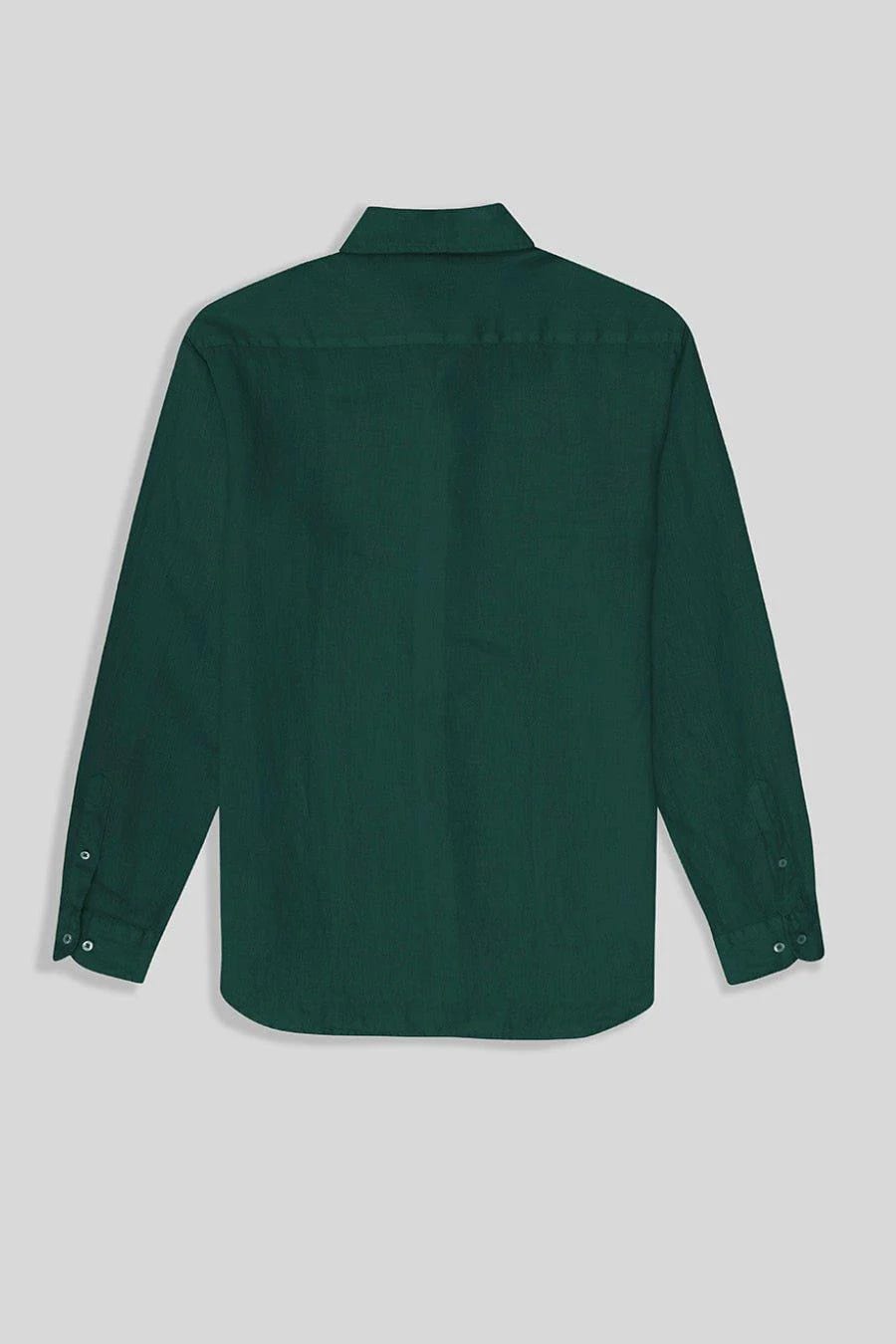 Men's linen shirt dark green - imagen 9