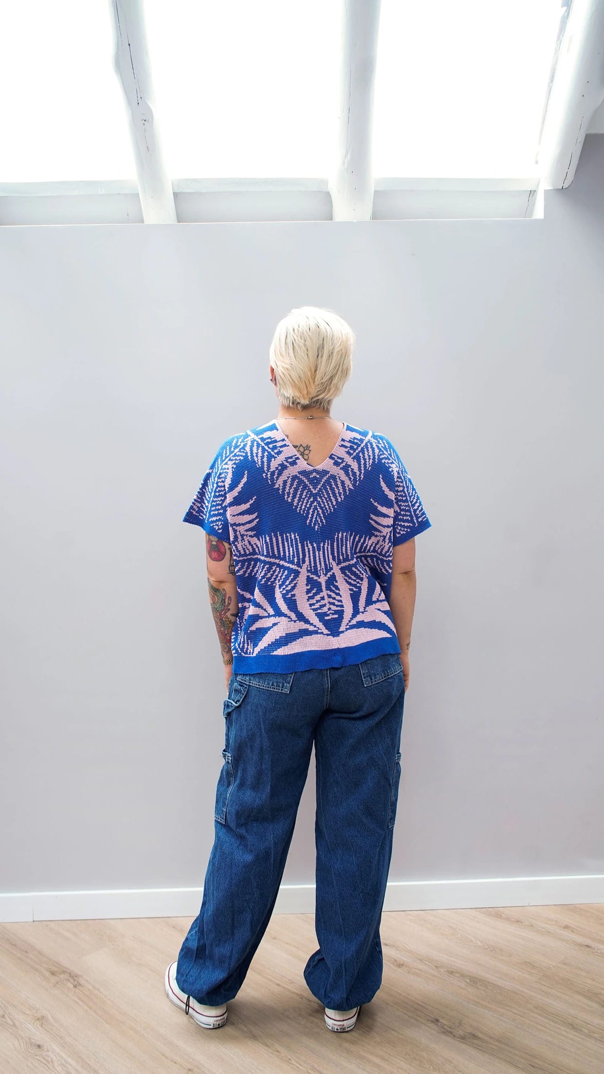 Blusa Palmas - azul rey y rosado - imagen 10