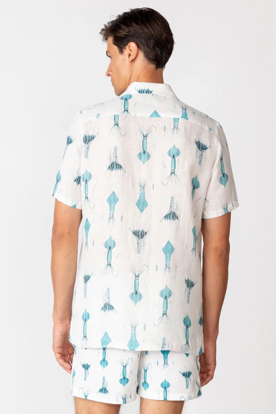 Men's linen shirt white egret - imagen 9