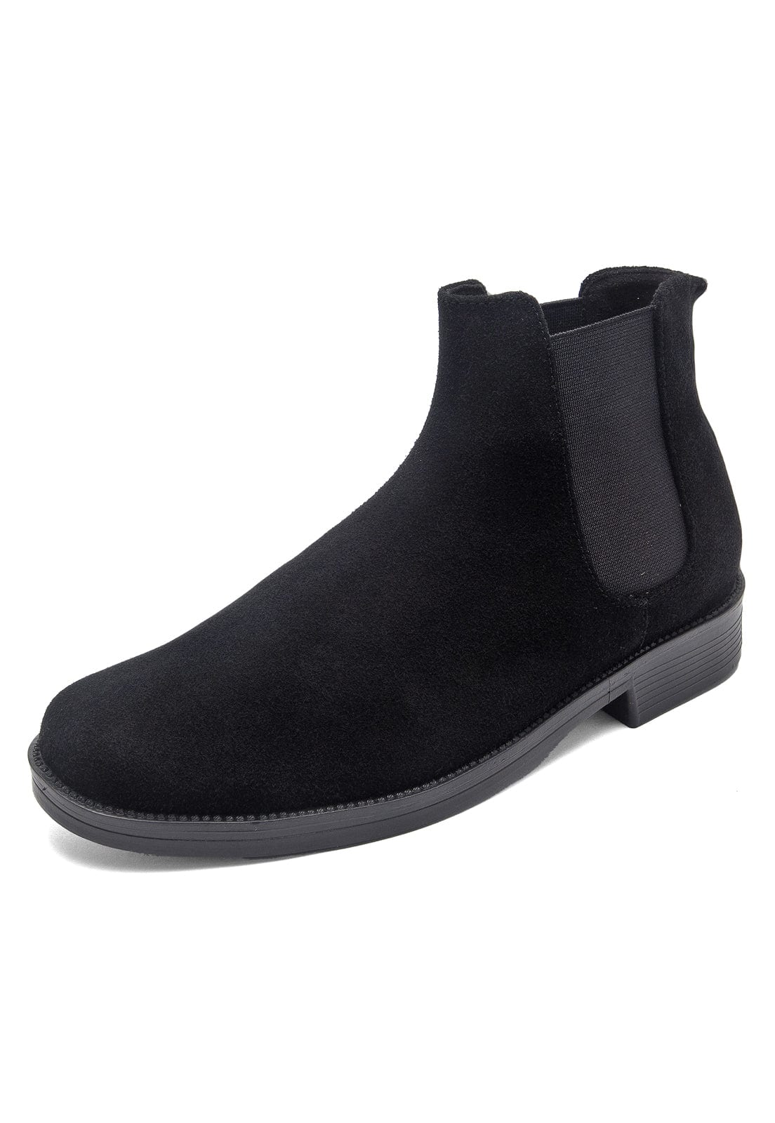 Botines chelsea negros en gamuza. - imagen 1