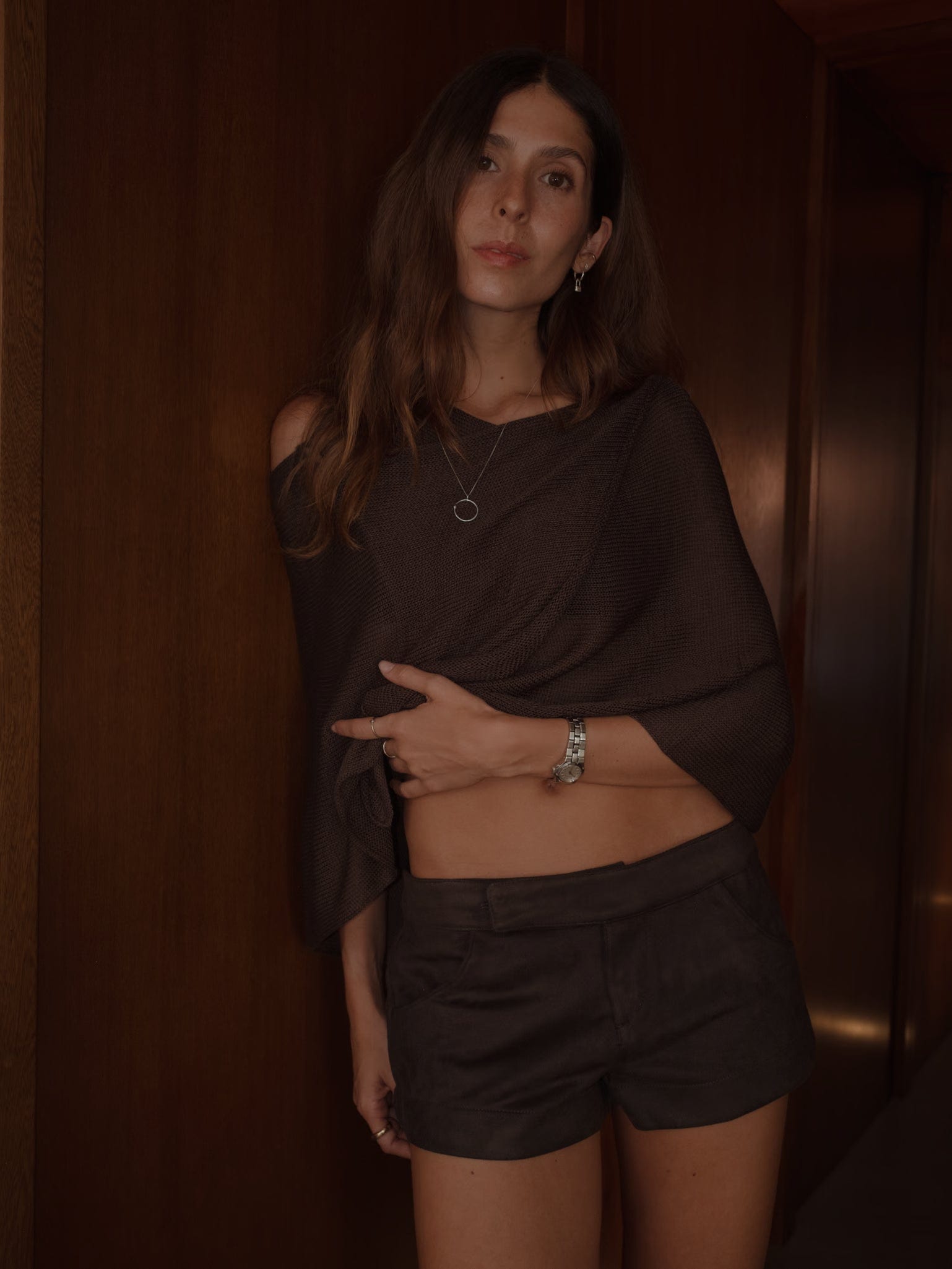 KNIT PONCHO - ESPRESSO - imagen 4
