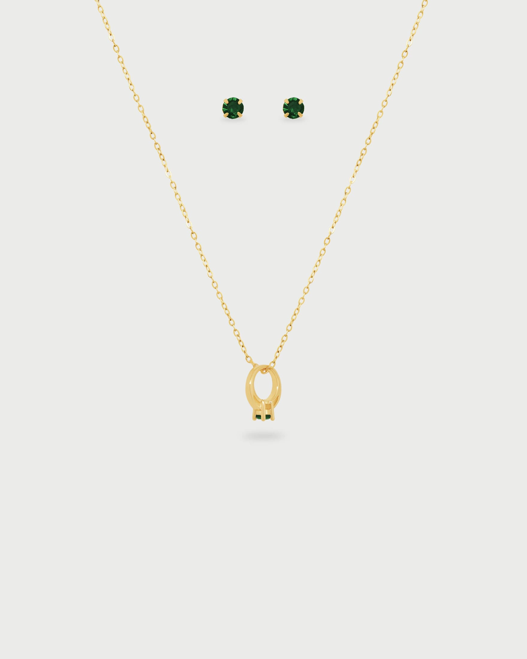 Collar Anillo Solitario Esmeralda - imagen 2