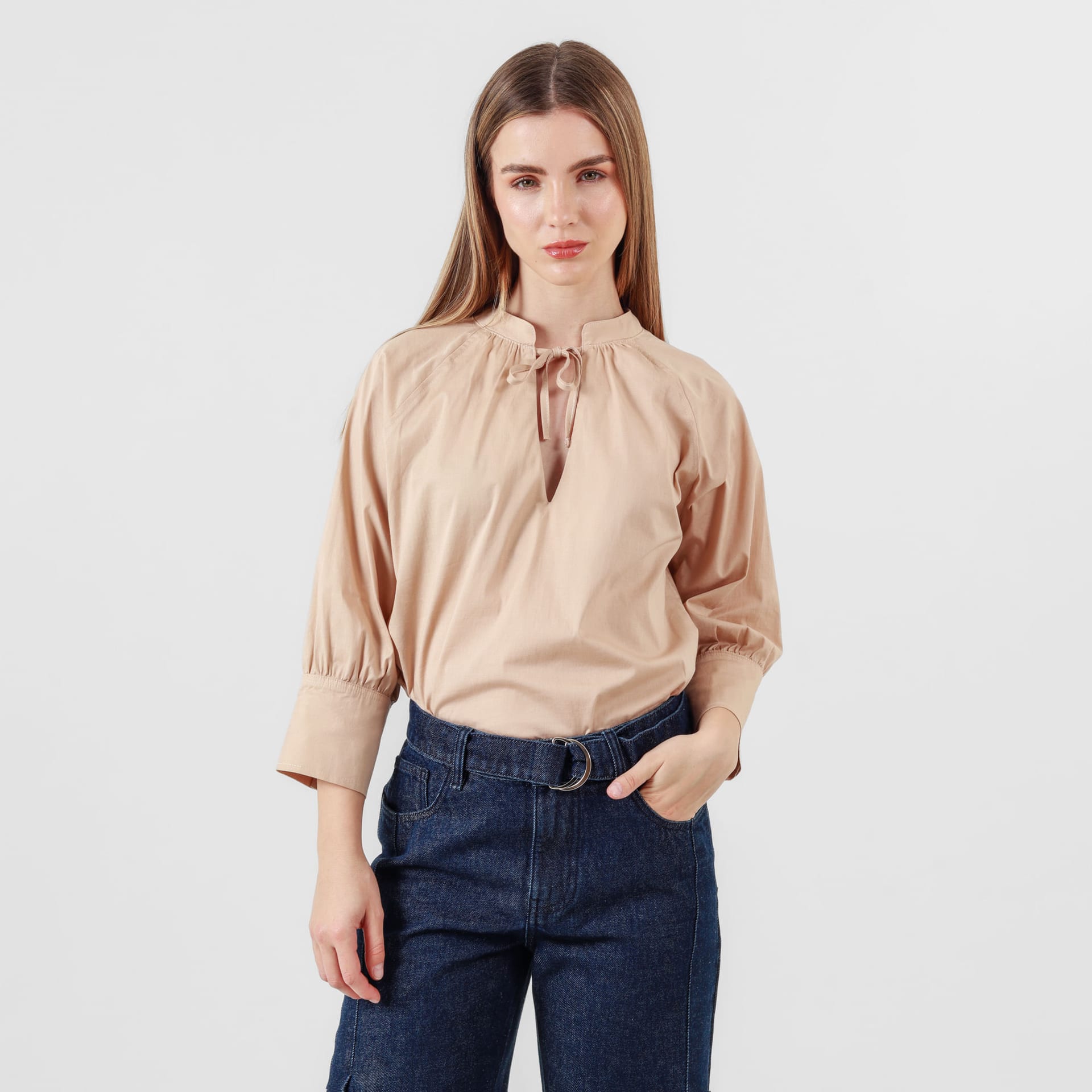 Blusa Cuello V Neru Manga 3Cuartos - imagen 2