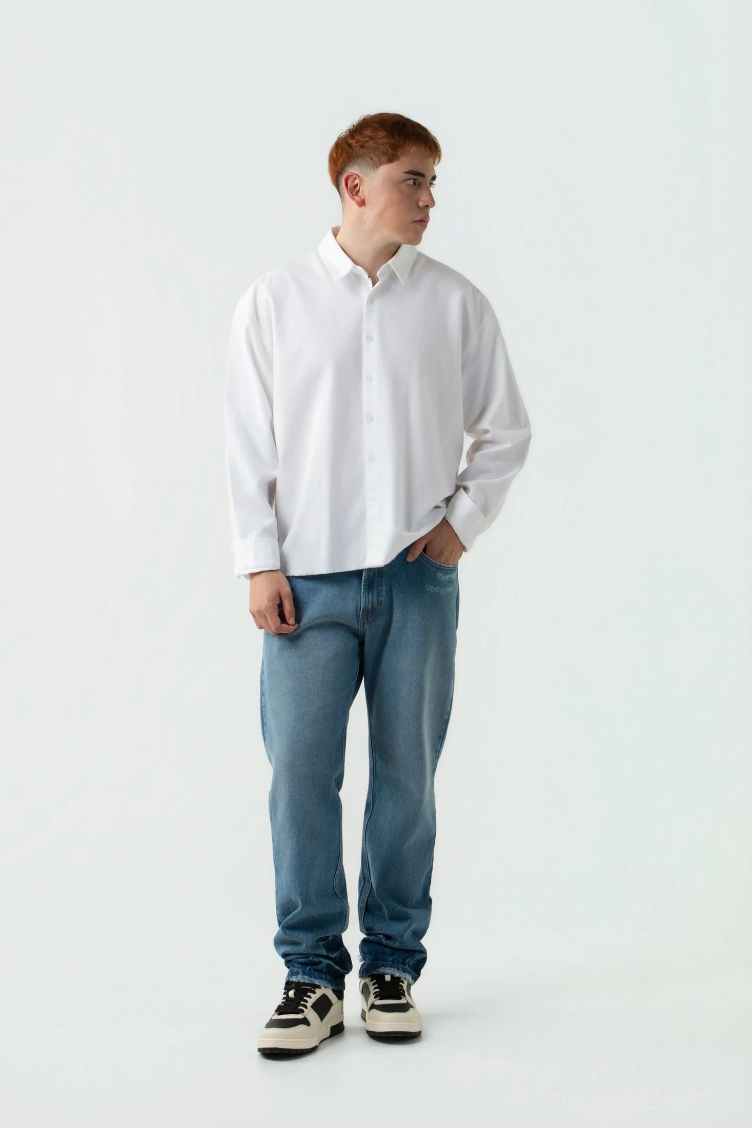 CAMISA MANGA LARGA COLOR BLANCO BLANCO - imagen 4