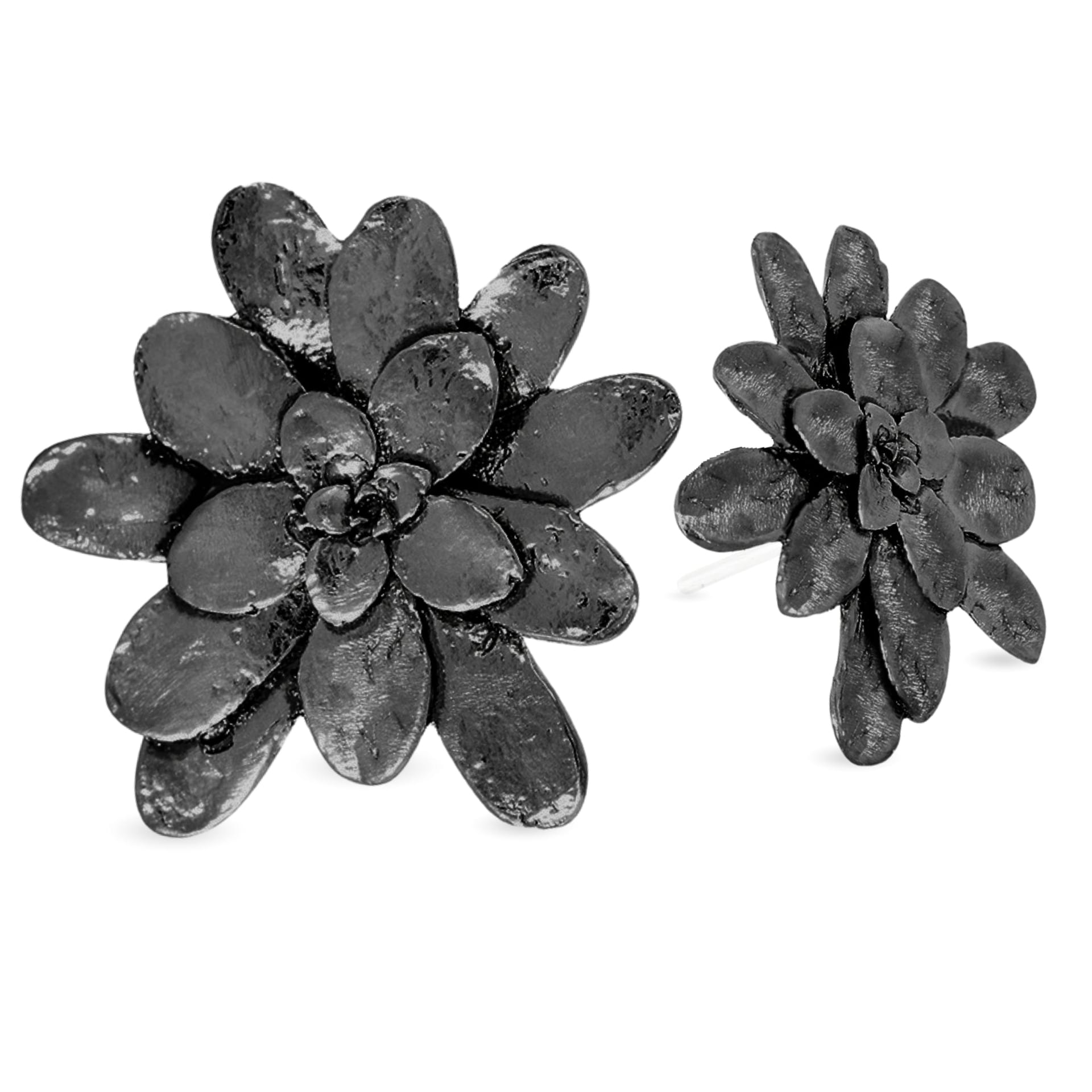 Aretes suculenta Lina en plata oxidada - imagen 1