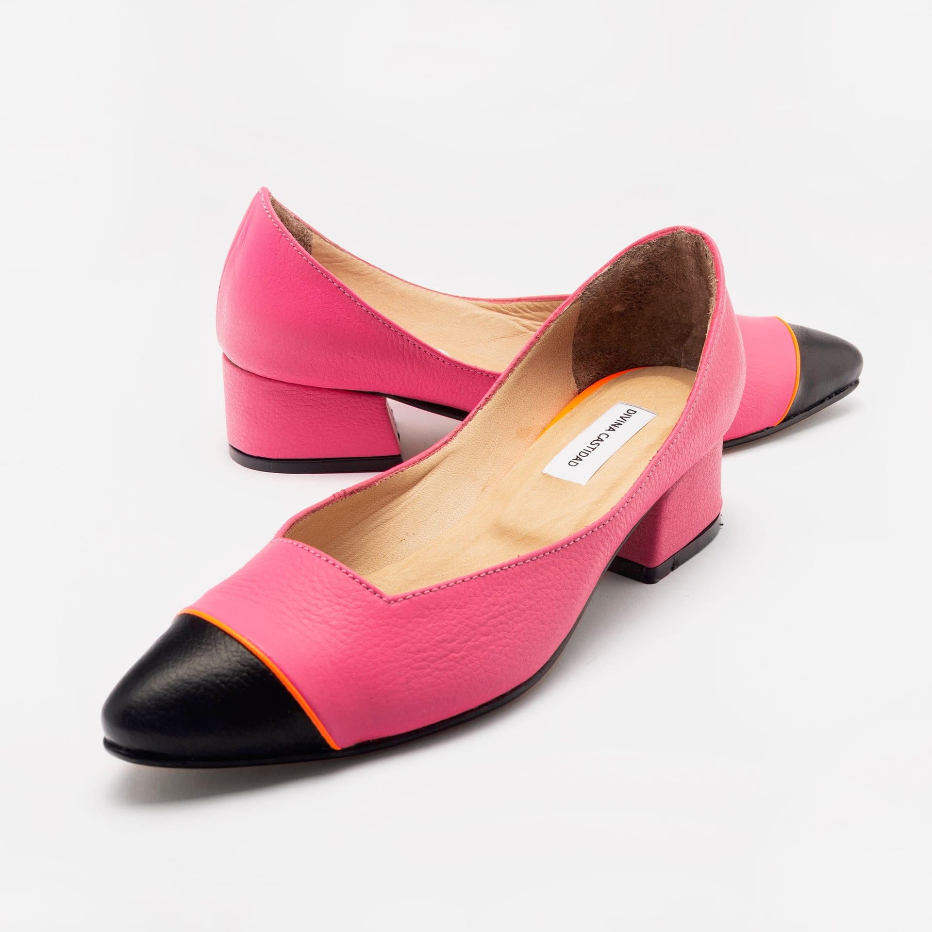 Midi Heels - Bubblegum Pink x Black + Neon Orange - imagen 2