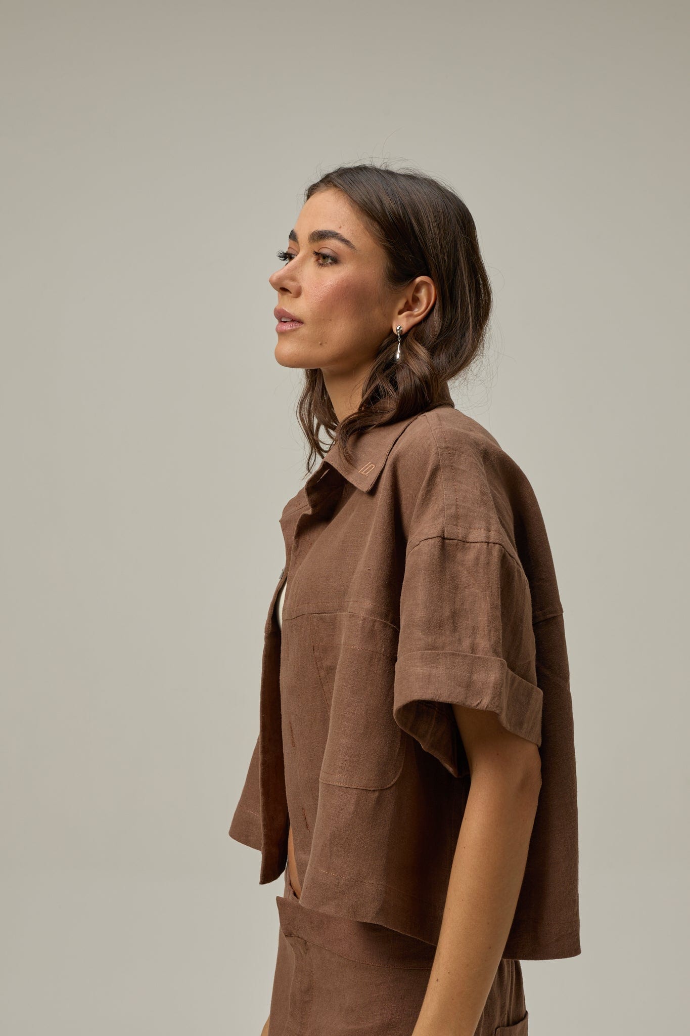 Camisa Rise de lino | Café - imagen 5