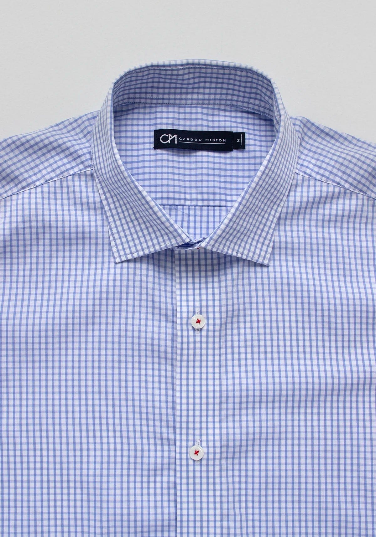 Camisa Popelín Cuadro Ventana Algodón Azul Claro - imagen 2