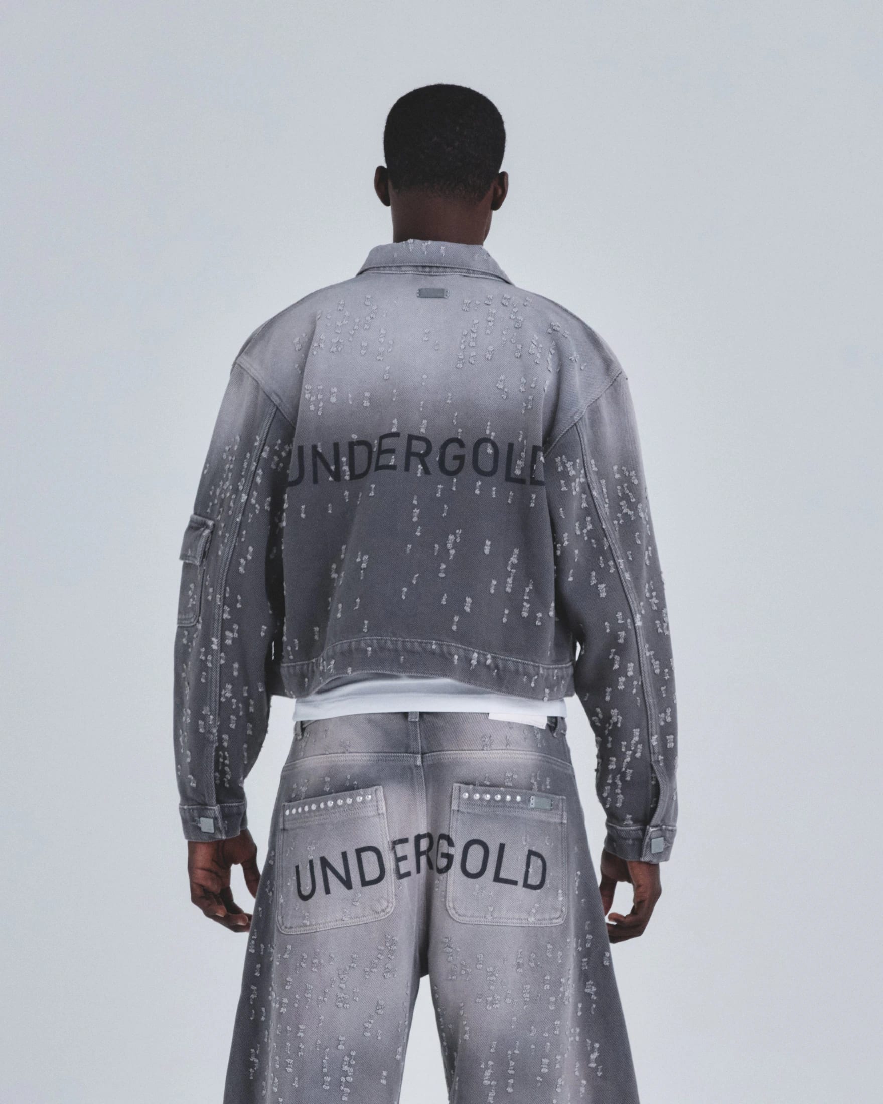 Holy State UNDRGLD Ripped Jacket Washed Gray - imagen 6