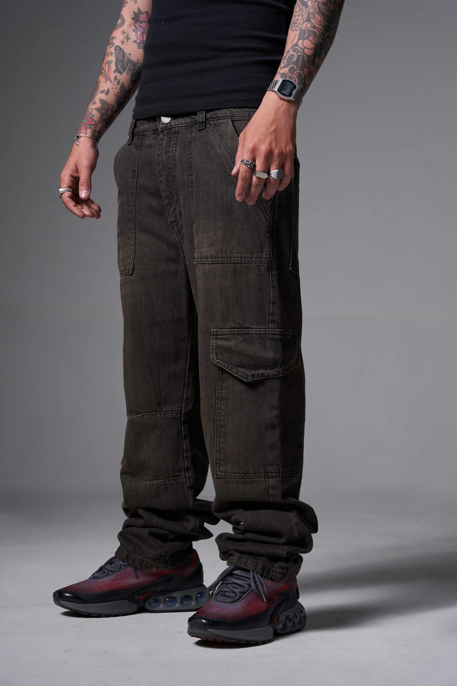 JEANS  LAVADO CAFE 2 BOLSILLOS Y PINZAS - imagen 2