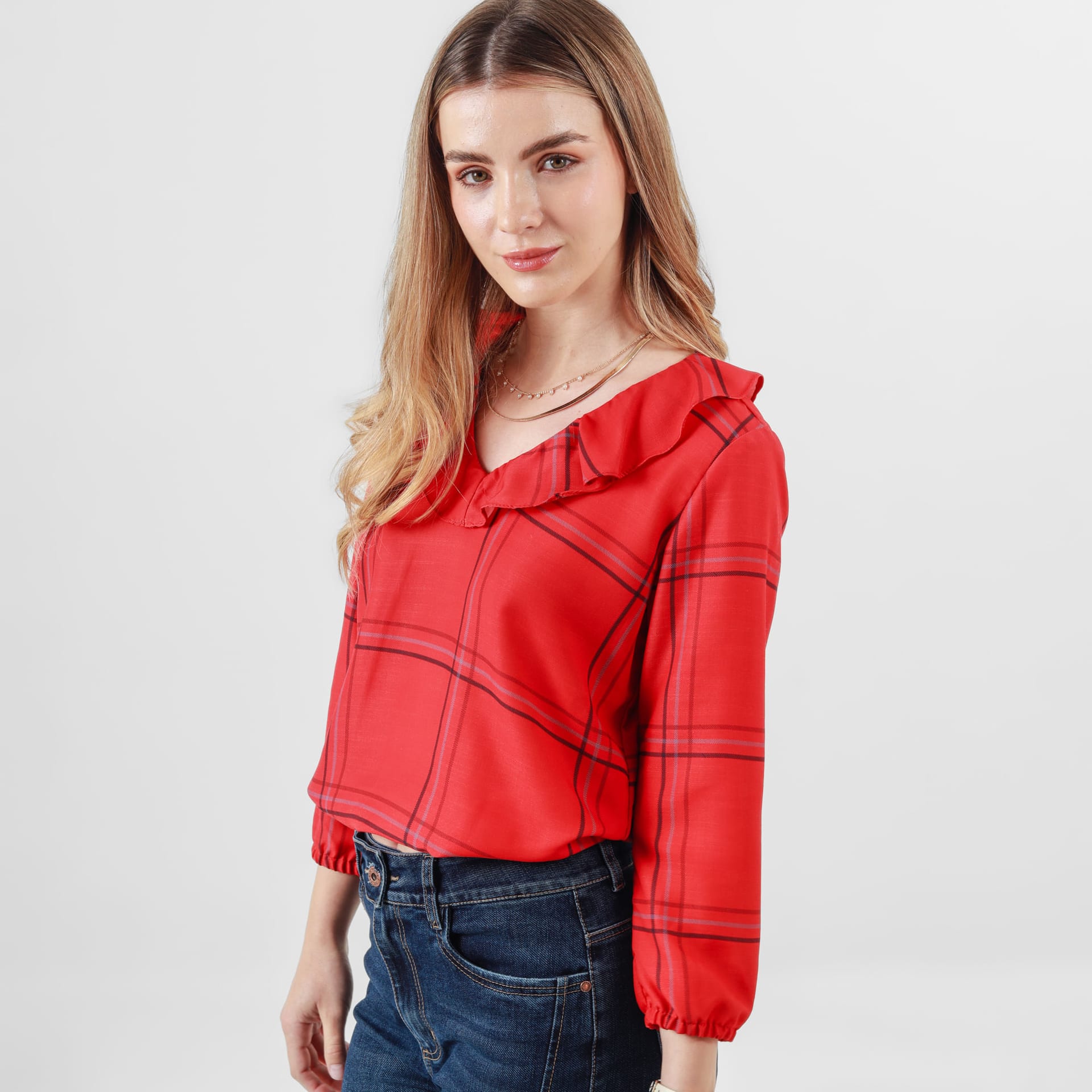 Blusa Cuello V Manga 3Cuartos - imagen 1